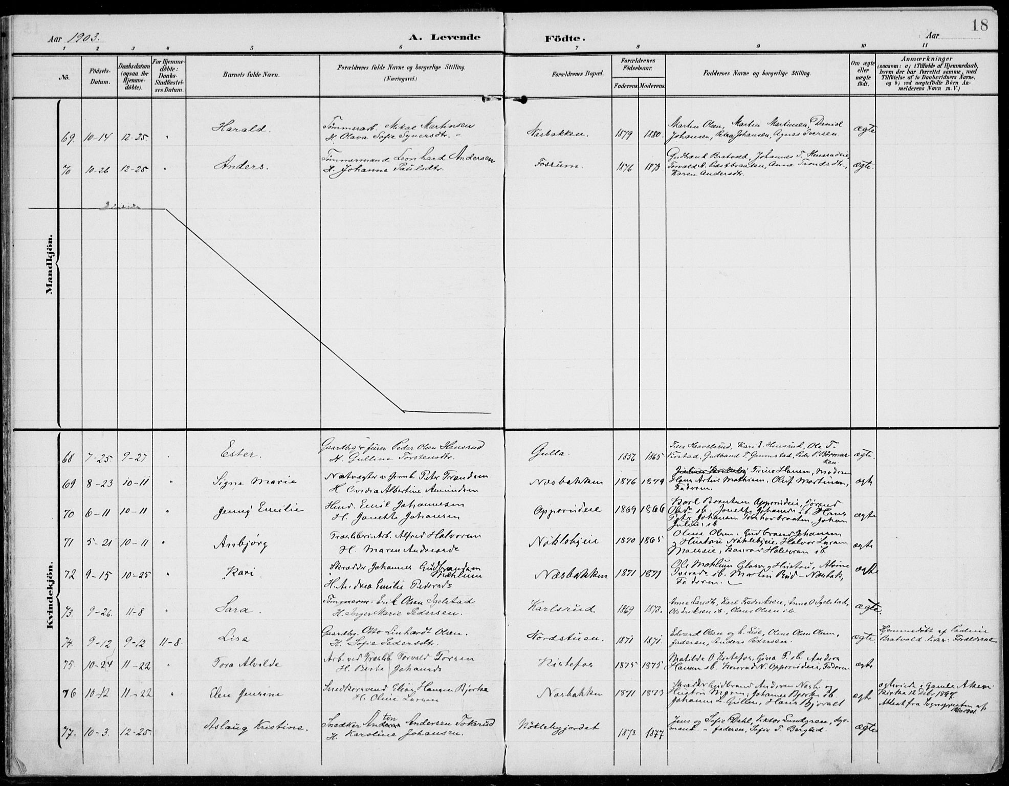 Jevnaker prestekontor, AV/SAH-PREST-116/H/Ha/Haa/L0011: Ministerialbok nr. 11, 1902-1913, s. 18