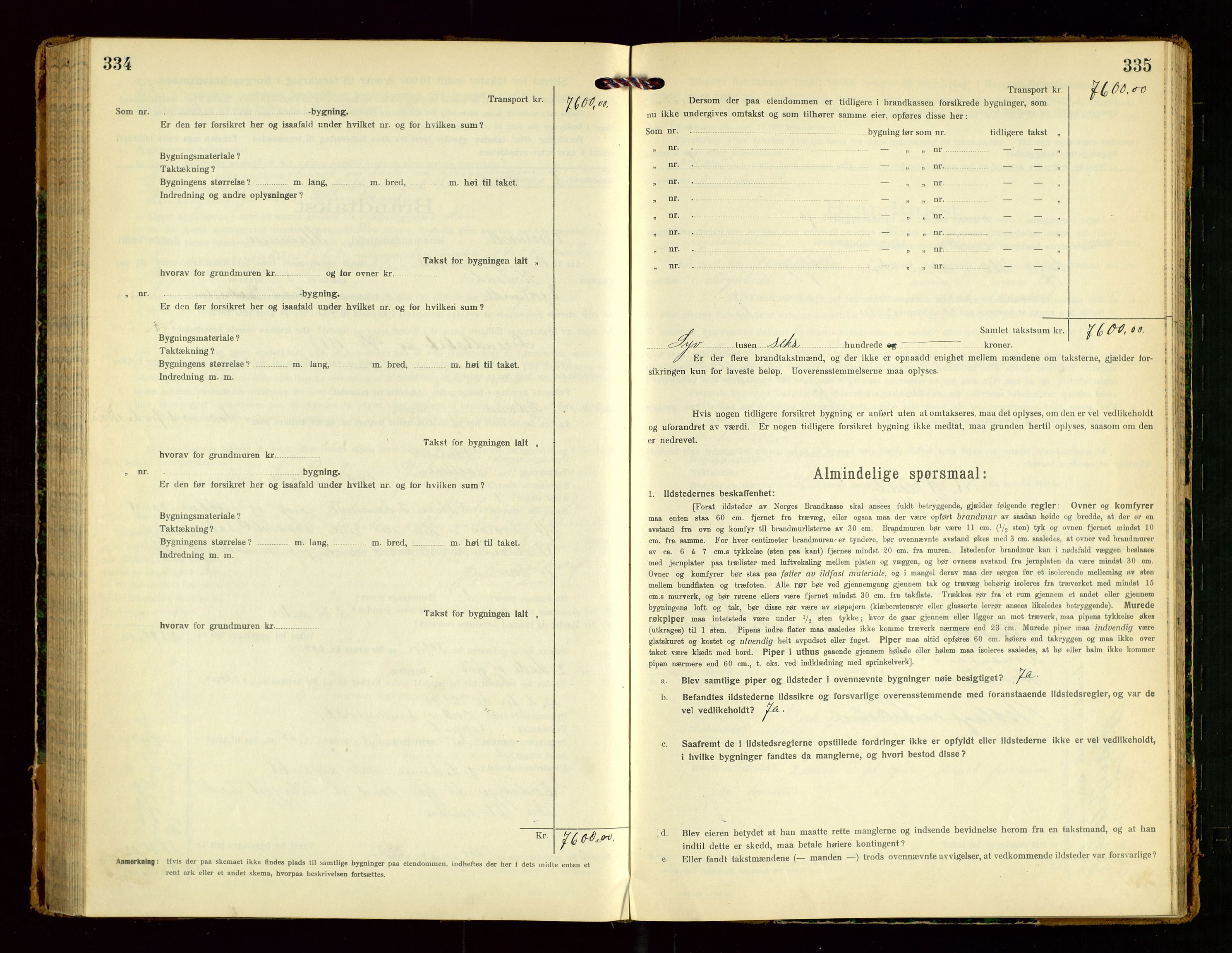 Eigersund lensmannskontor, AV/SAST-A-100171/Gob/L0003: "Brandtakstprotokol", 1917-1920, s. 334-335