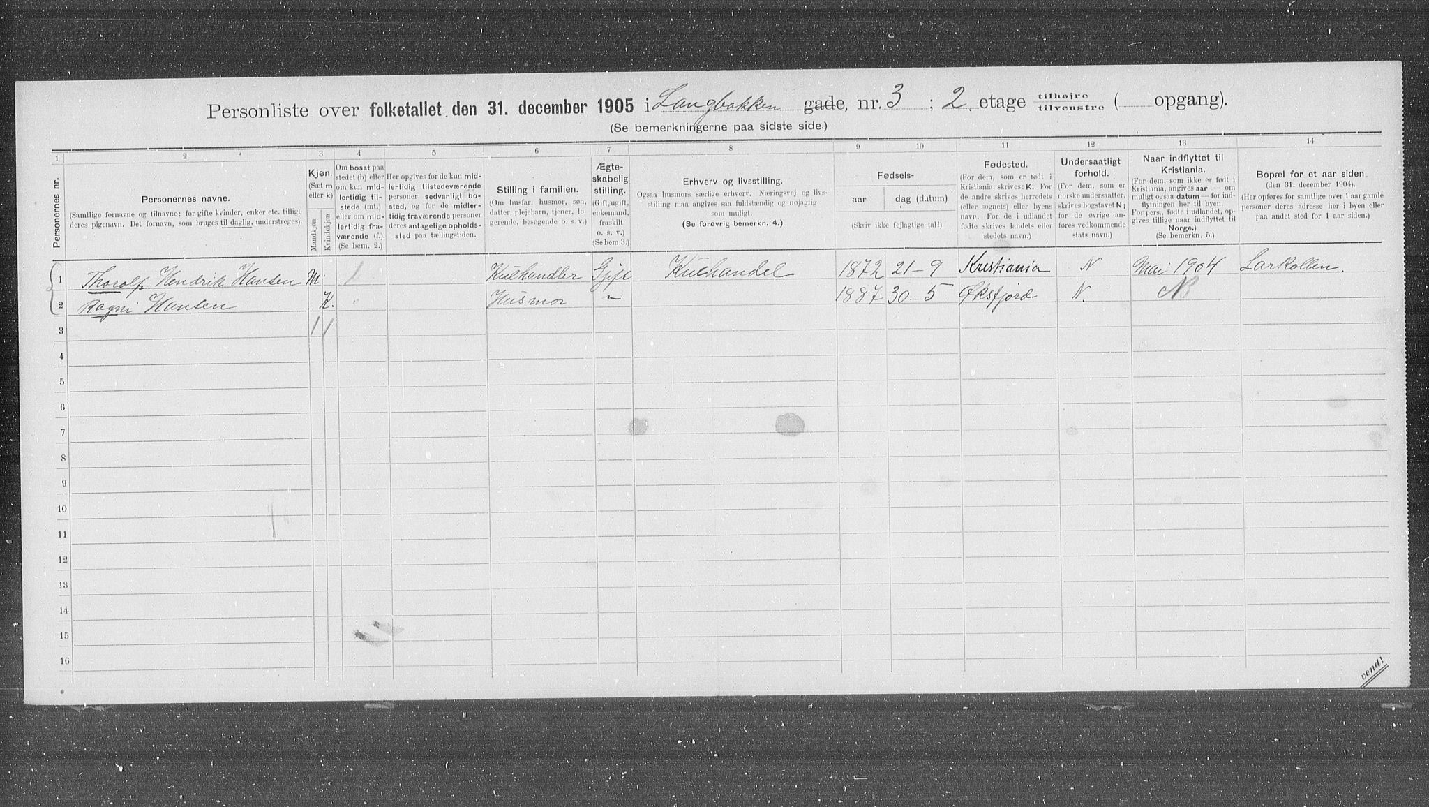 OBA, Kommunal folketelling 31.12.1905 for Kristiania kjøpstad, 1905, s. 29565