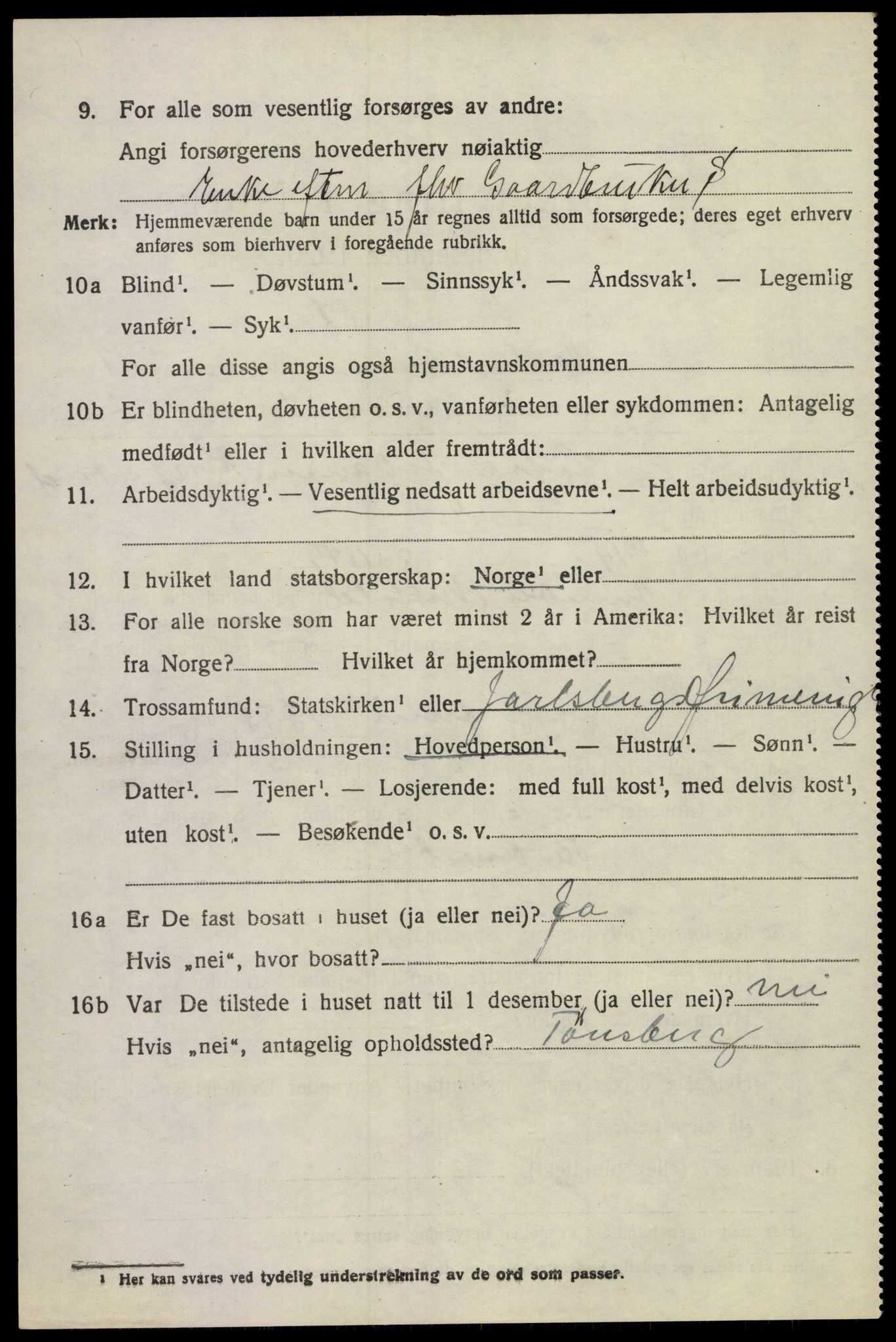 SAKO, Folketelling 1920 for 0716 Våle herred, 1920, s. 5519