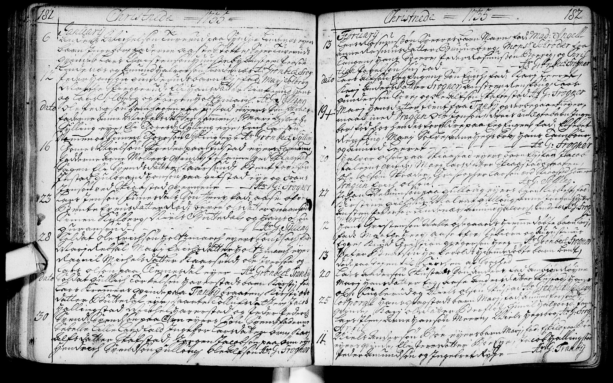 Lier kirkebøker, SAKO/A-230/F/Fa/L0003: Ministerialbok nr. I 3, 1727-1748, s. 181-182