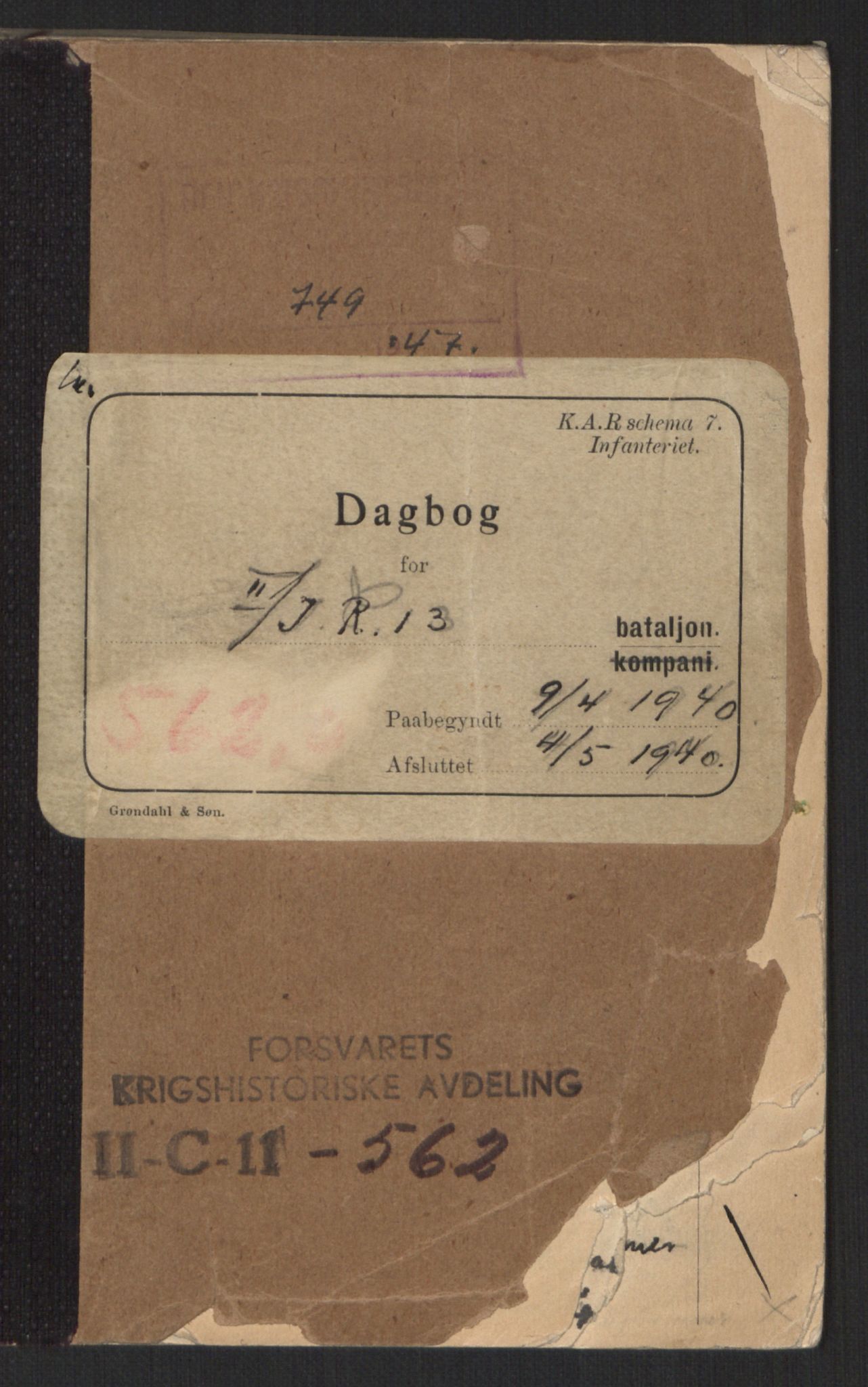 Forsvaret, Forsvarets krigshistoriske avdeling, AV/RA-RAFA-2017/Y/Yb/L0116: II-C-11-560-563  -  5. Divisjon., 1940, s. 785