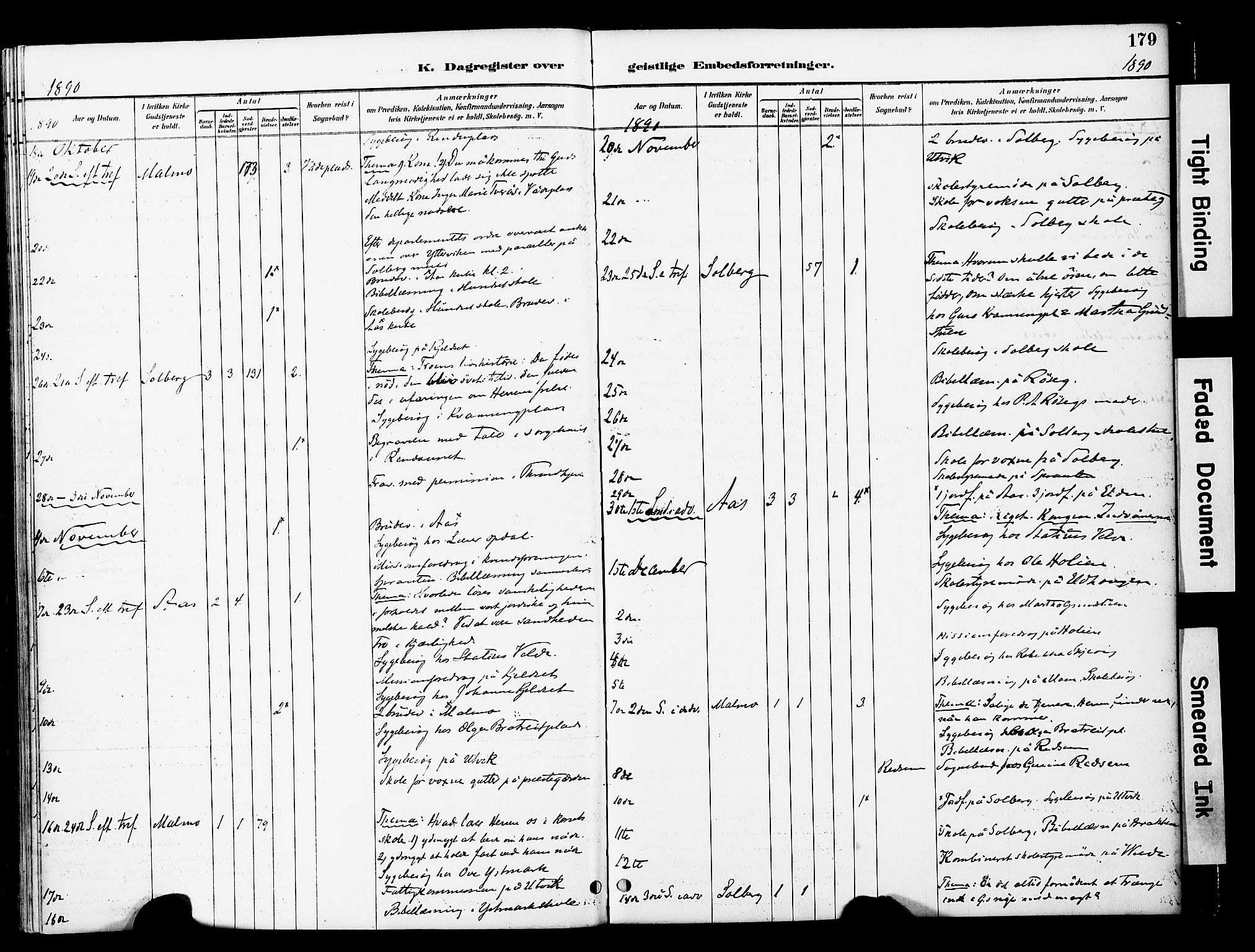 Ministerialprotokoller, klokkerbøker og fødselsregistre - Nord-Trøndelag, SAT/A-1458/741/L0396: Ministerialbok nr. 741A10, 1889-1901, s. 179