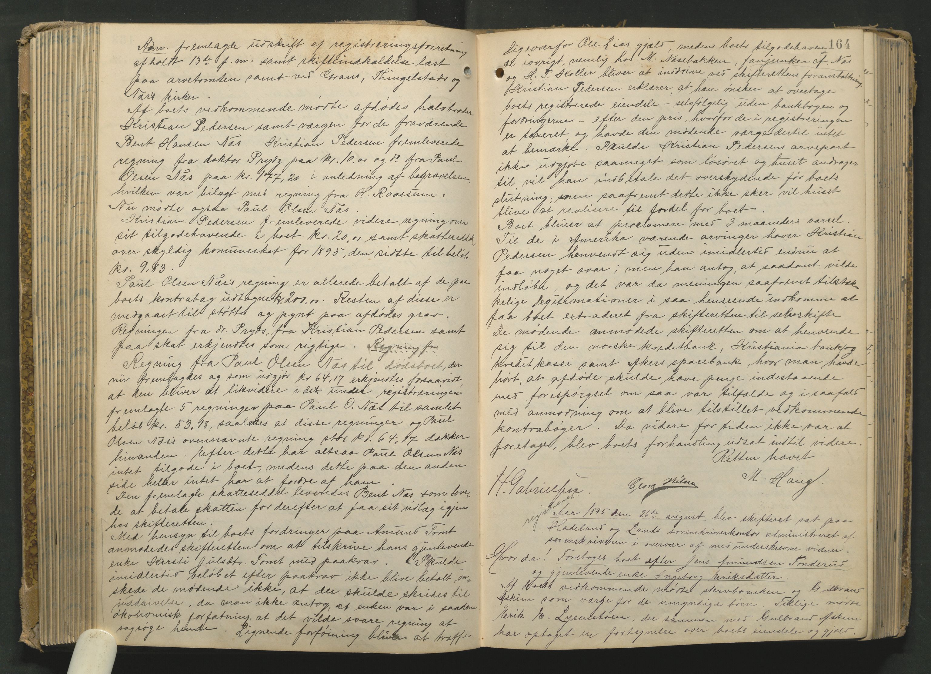 Hadeland og Land tingrett, AV/SAH-TING-010/J/Jc/L0005: Skifteforhandlingsprotokoll, 1893-1916, s. 163b-164a