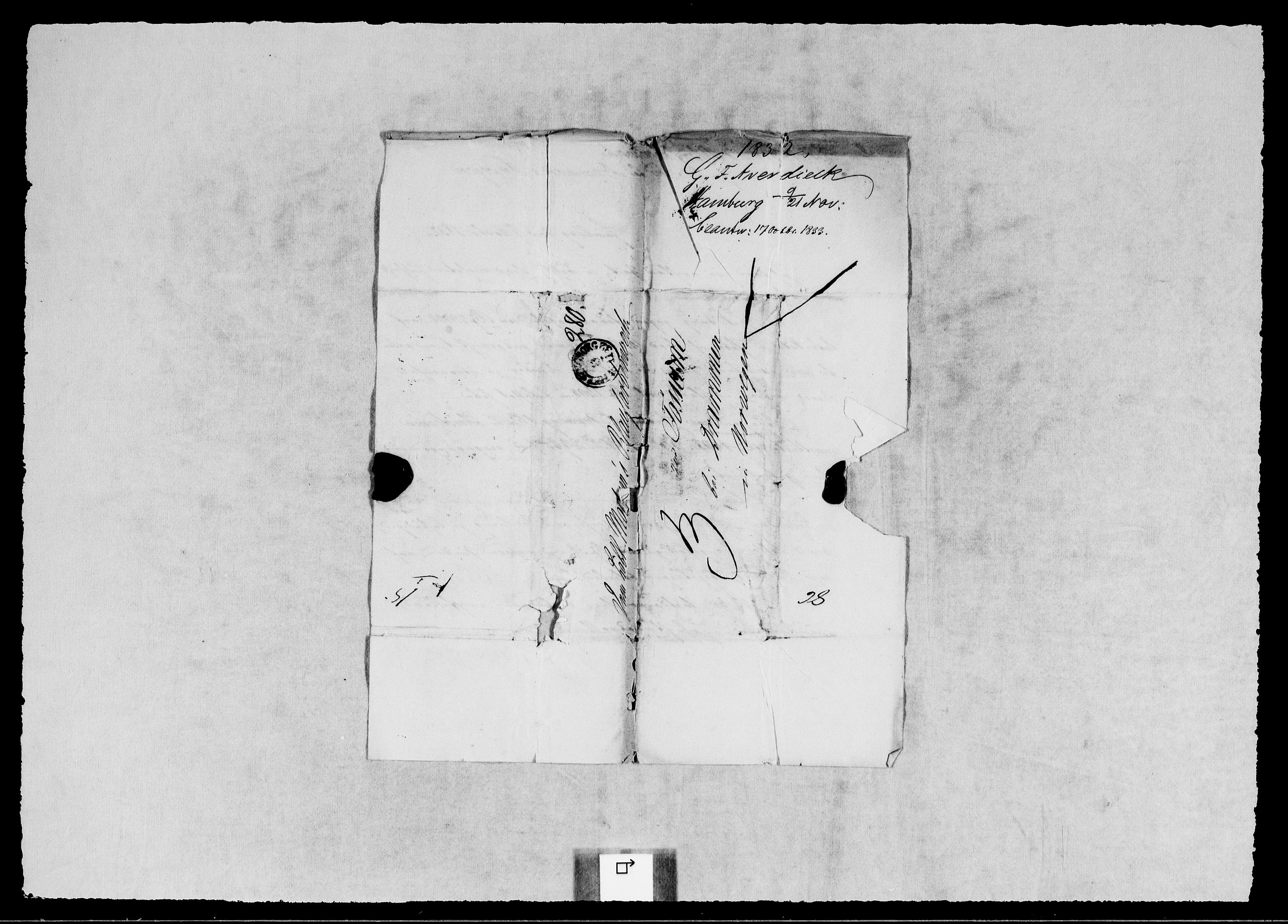 Modums Blaafarveværk, AV/RA-PA-0157/G/Gb/L0109/0001: -- / Innkomne brev A - H, 1832-1833, s. 8