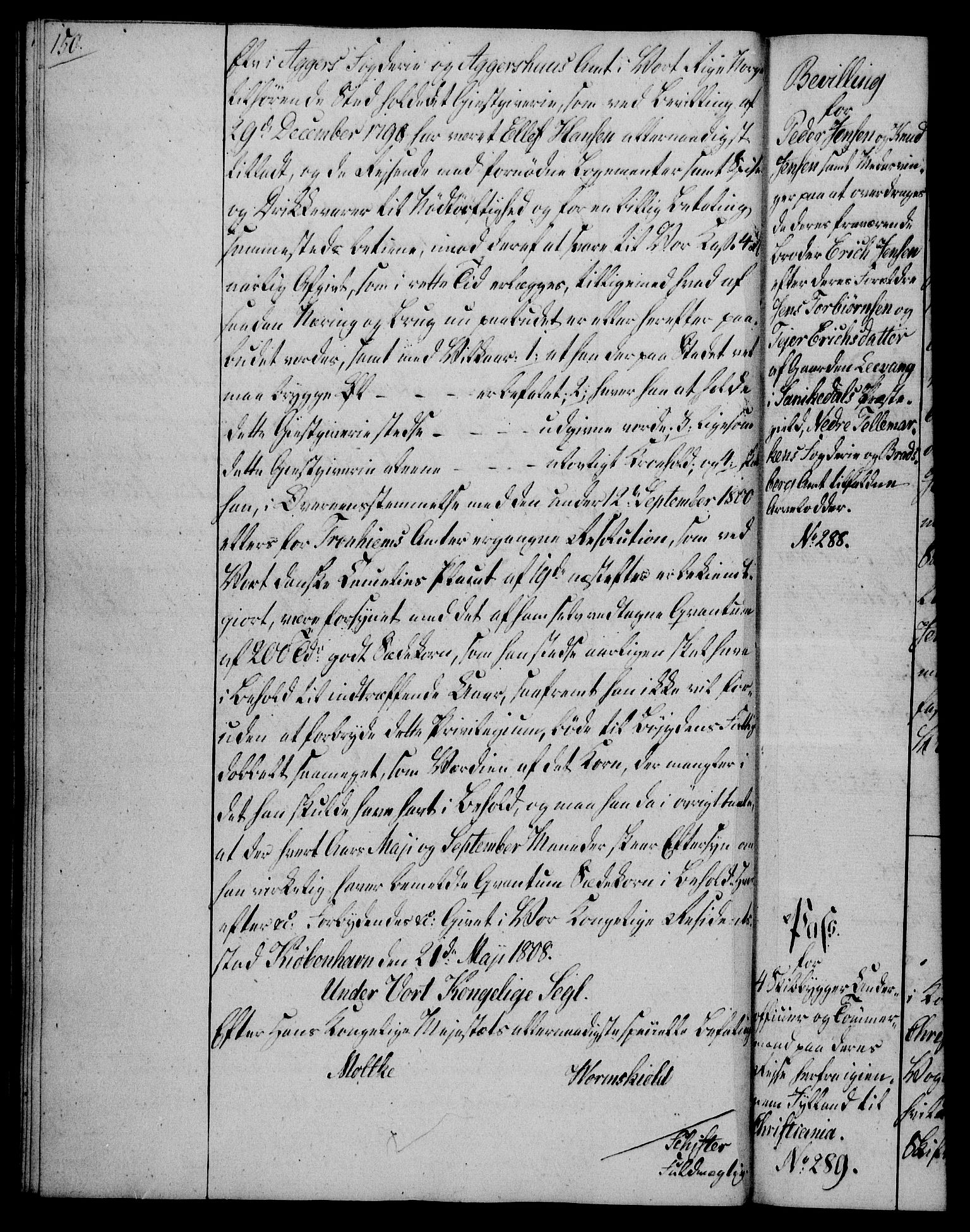 Rentekammeret, Kammerkanselliet, RA/EA-3111/G/Gg/Gga/L0019: Norsk ekspedisjonsprotokoll med register (merket RK 53.19), 1807-1810, s. 150