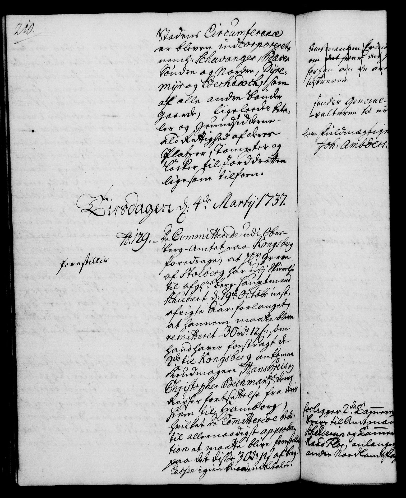 Rentekammeret, Kammerkanselliet, AV/RA-EA-3111/G/Gh/Gha/L0019: Norsk ekstraktmemorialprotokoll (merket RK 53.64), 1736-1737, s. 210