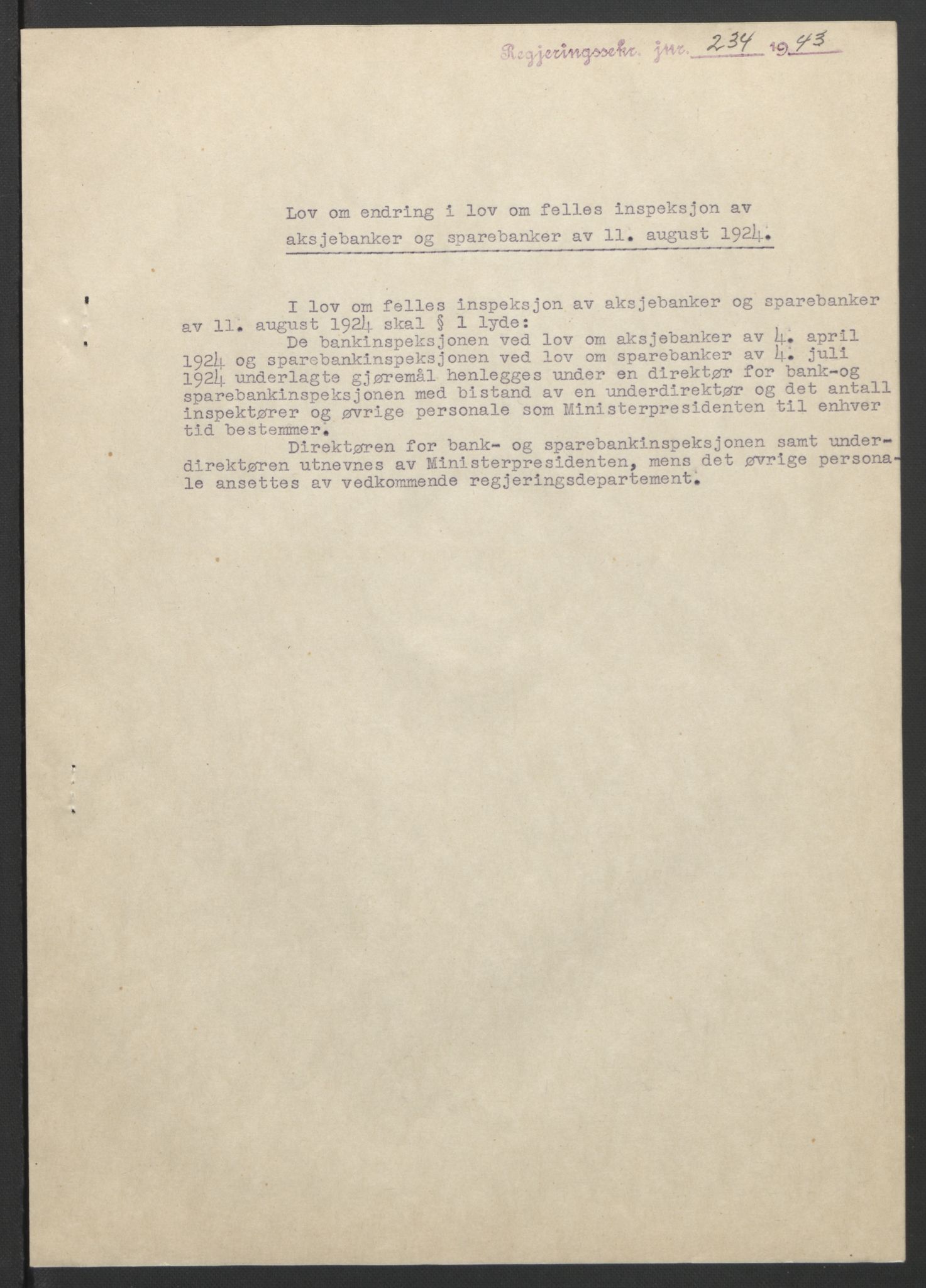 NS-administrasjonen 1940-1945 (Statsrådsekretariatet, de kommisariske statsråder mm), RA/S-4279/D/Db/L0099: Lover, 1943, s. 454