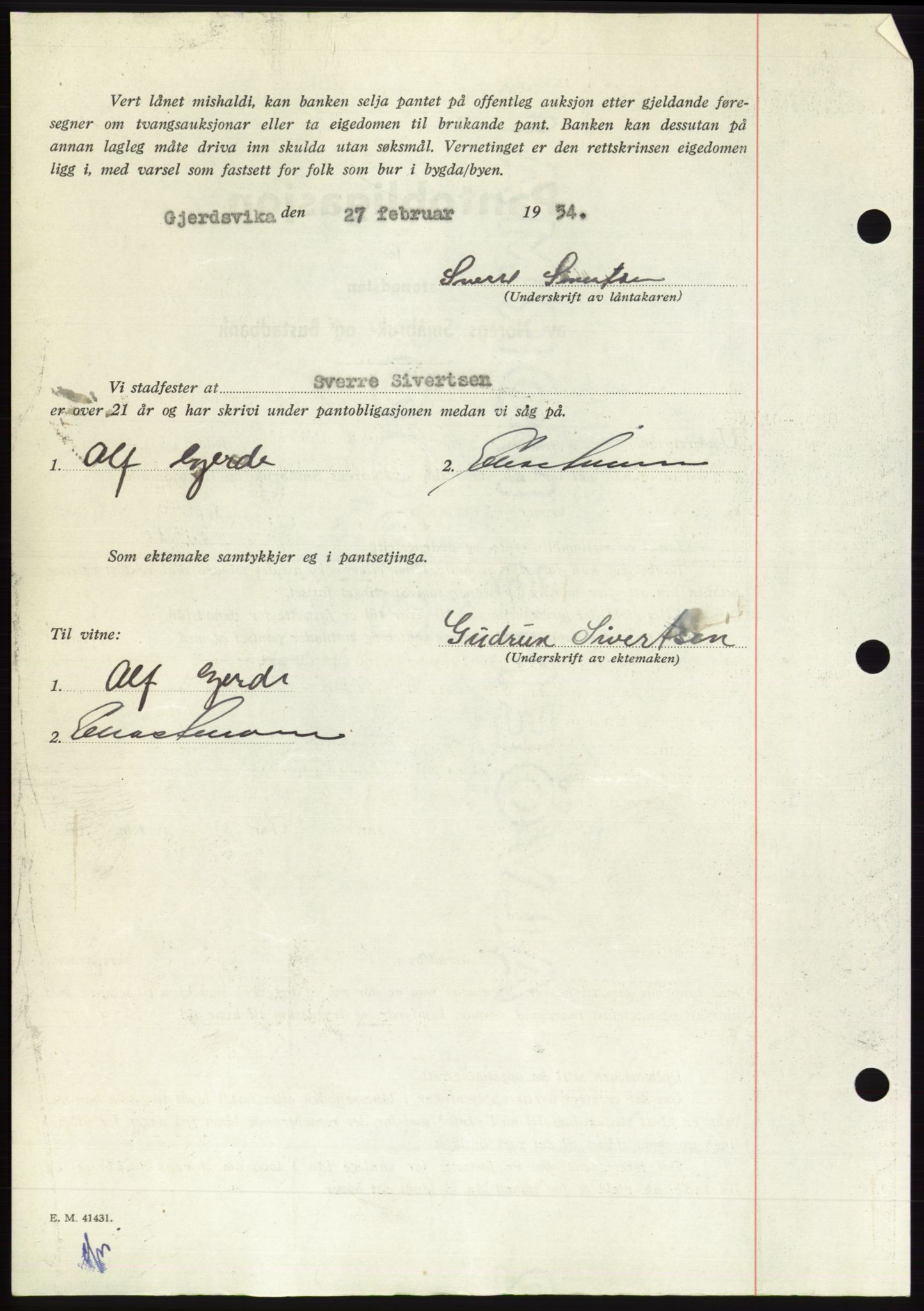 Søre Sunnmøre sorenskriveri, AV/SAT-A-4122/1/2/2C/L0124: Pantebok nr. 12B, 1953-1954, Dagboknr: 731/1954