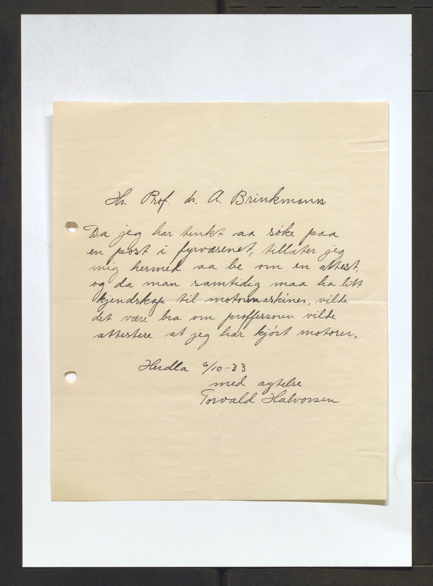 Bergens Museum, AV/SAB-A-17301/13/D/L0002: Korrespondanse , 1928-1940, s. 515