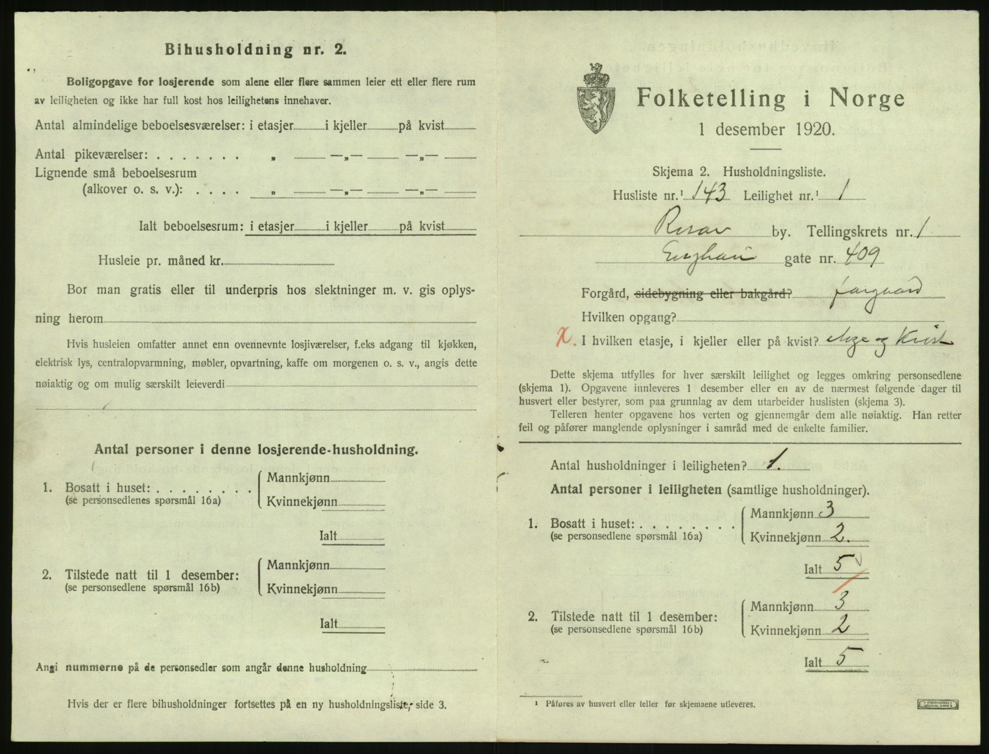 SAK, Folketelling 1920 for 0901 Risør kjøpstad, 1920, s. 1695