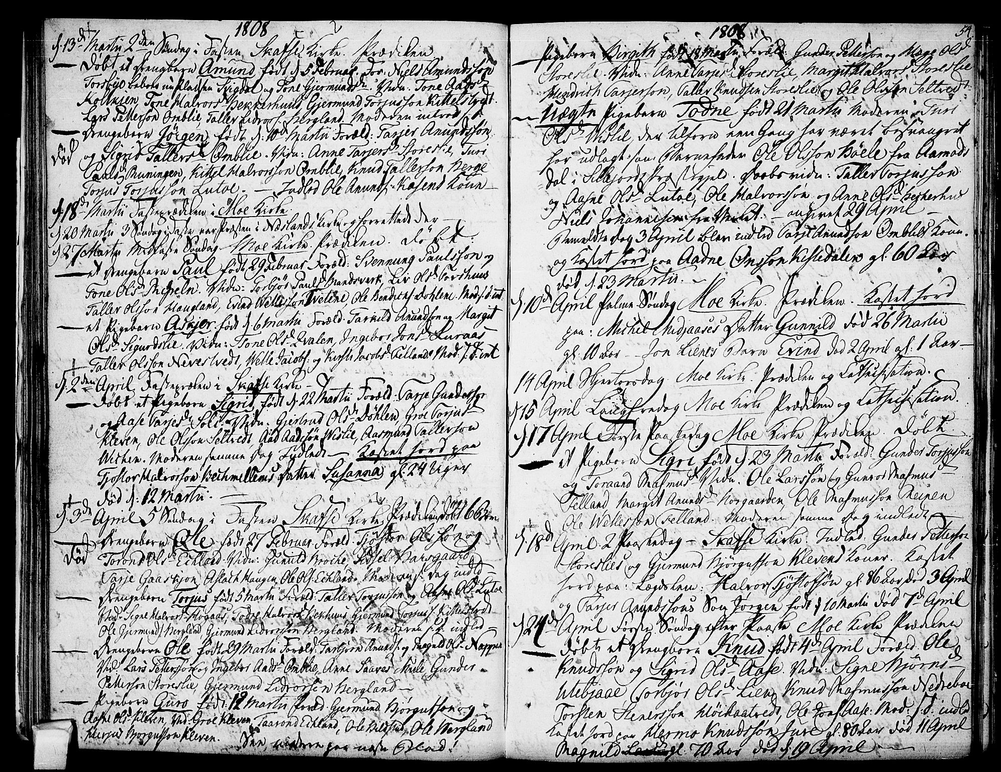 Mo kirkebøker, AV/SAKO-A-286/F/Fa/L0003: Ministerialbok nr. I 3, 1800-1814, s. 54