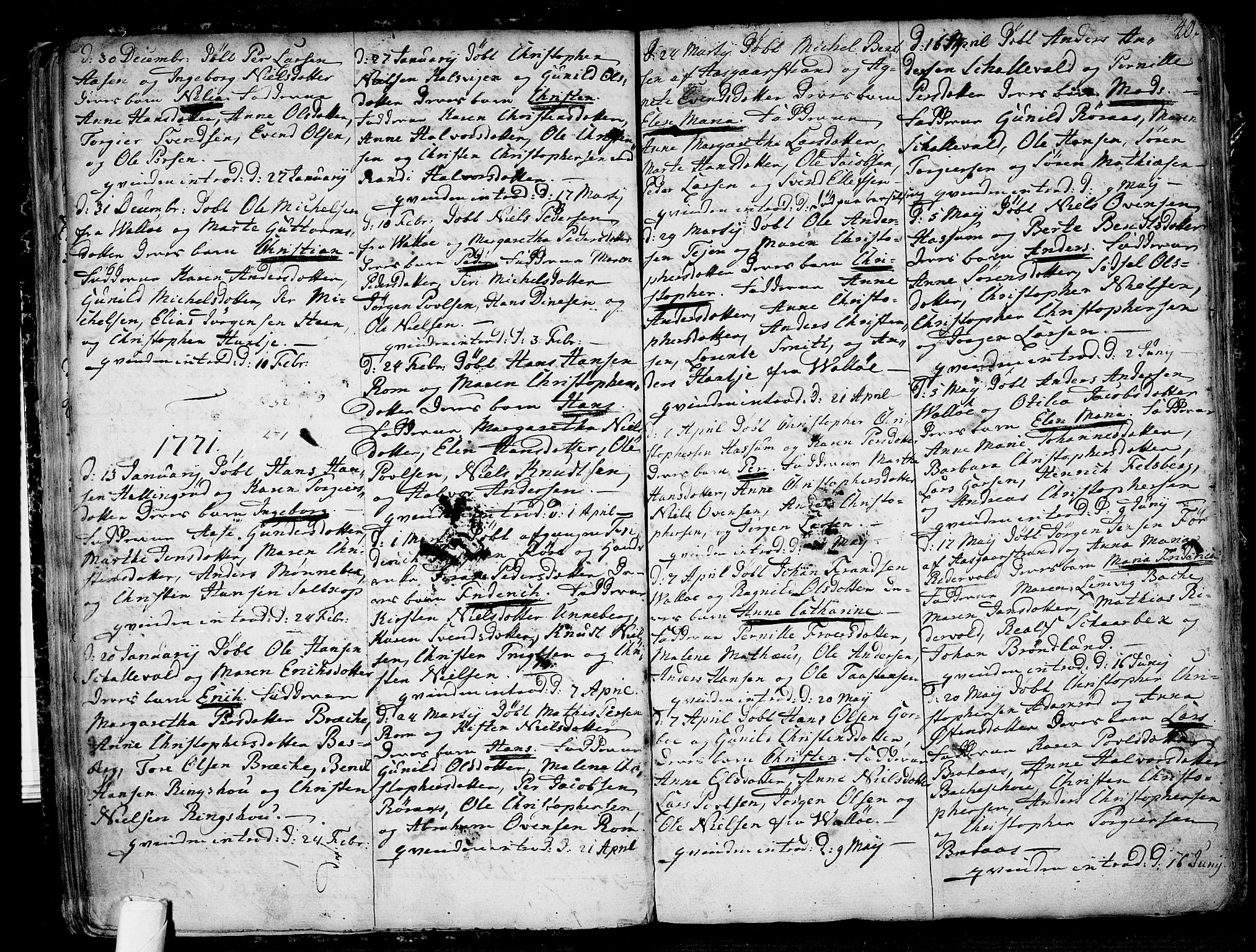 Sem kirkebøker, AV/SAKO-A-5/F/Fb/L0002: Ministerialbok nr. II 2, 1764-1792, s. 40