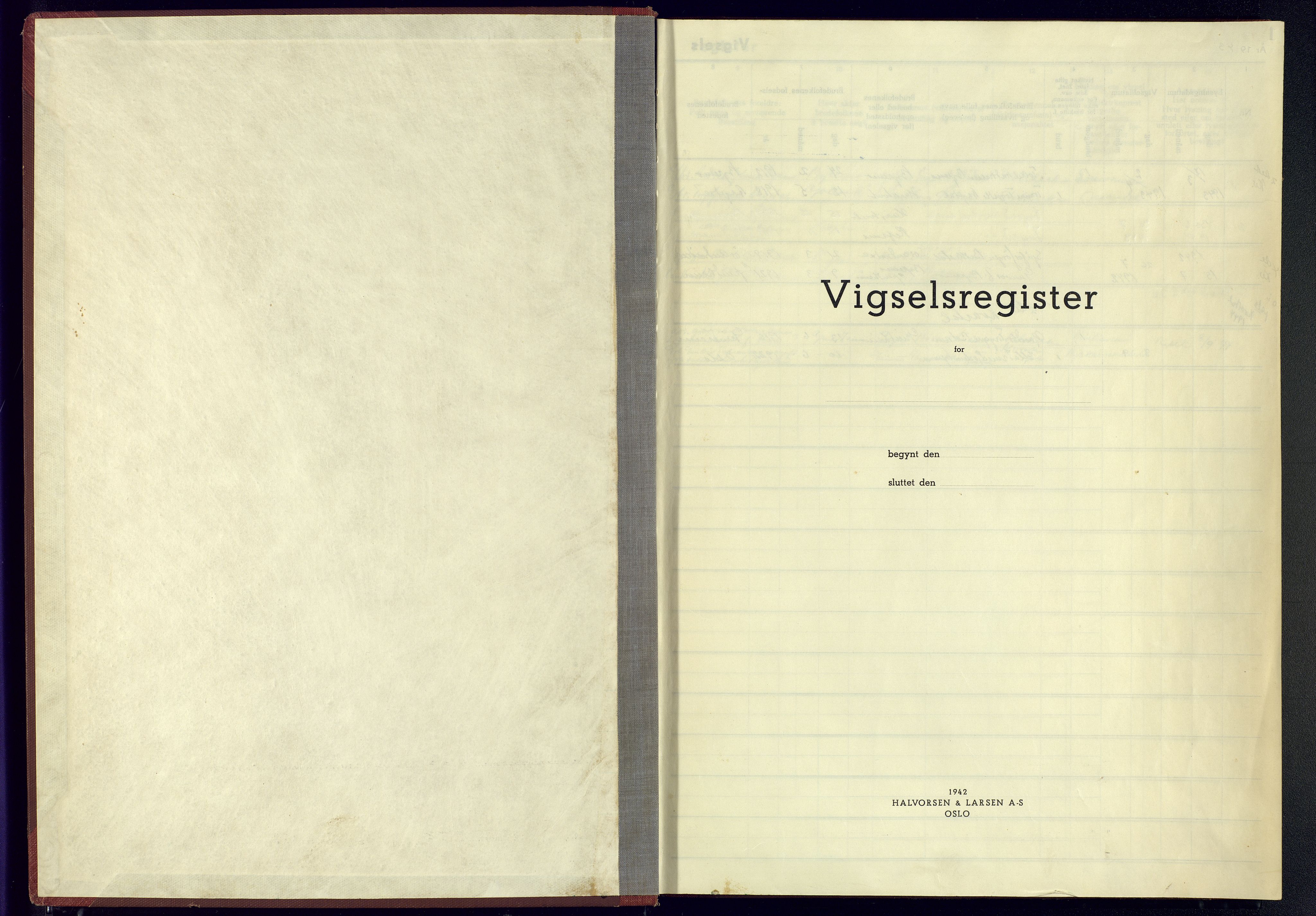 Bjelland sokneprestkontor, SAK/1111-0005/J/Jb/L0004: Vigselsregister nr. II.6.4, 1942-1944