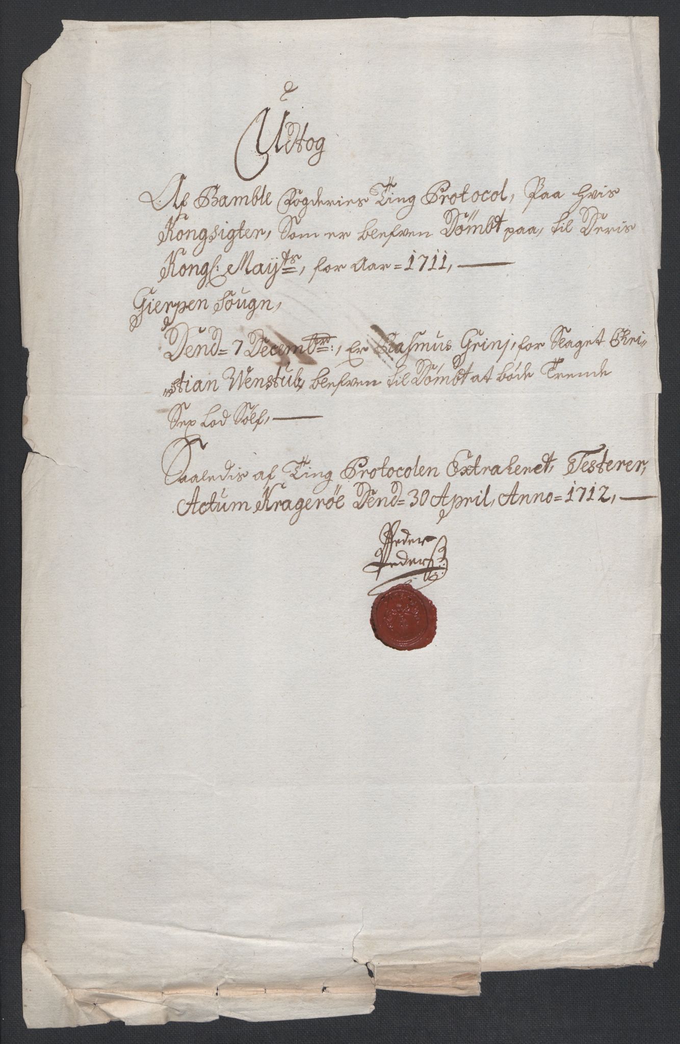 Rentekammeret inntil 1814, Reviderte regnskaper, Fogderegnskap, AV/RA-EA-4092/R36/L2120: Fogderegnskap Øvre og Nedre Telemark og Bamble, 1711, s. 135