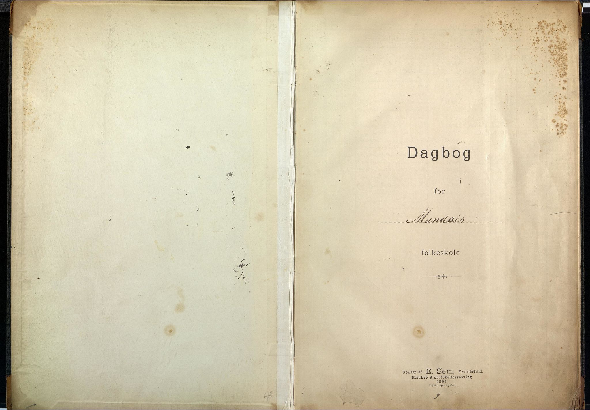 Mandal By - Mandal Allmueskole/Folkeskole/Skole, ARKSOR/1002MG551/I/L0011: Dagbok, 1894-1899