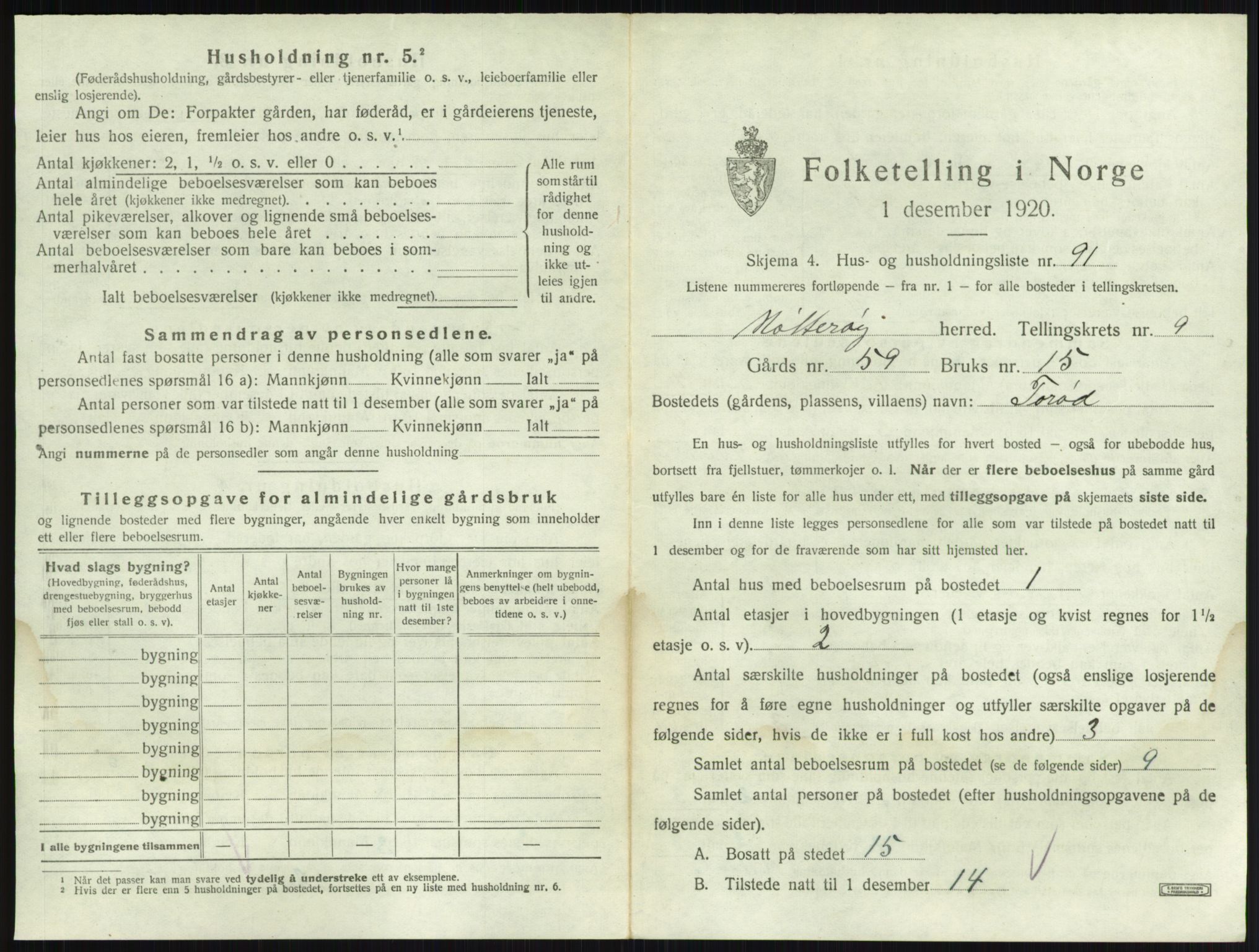 SAKO, Folketelling 1920 for 0722 Nøtterøy herred, 1920, s. 1918
