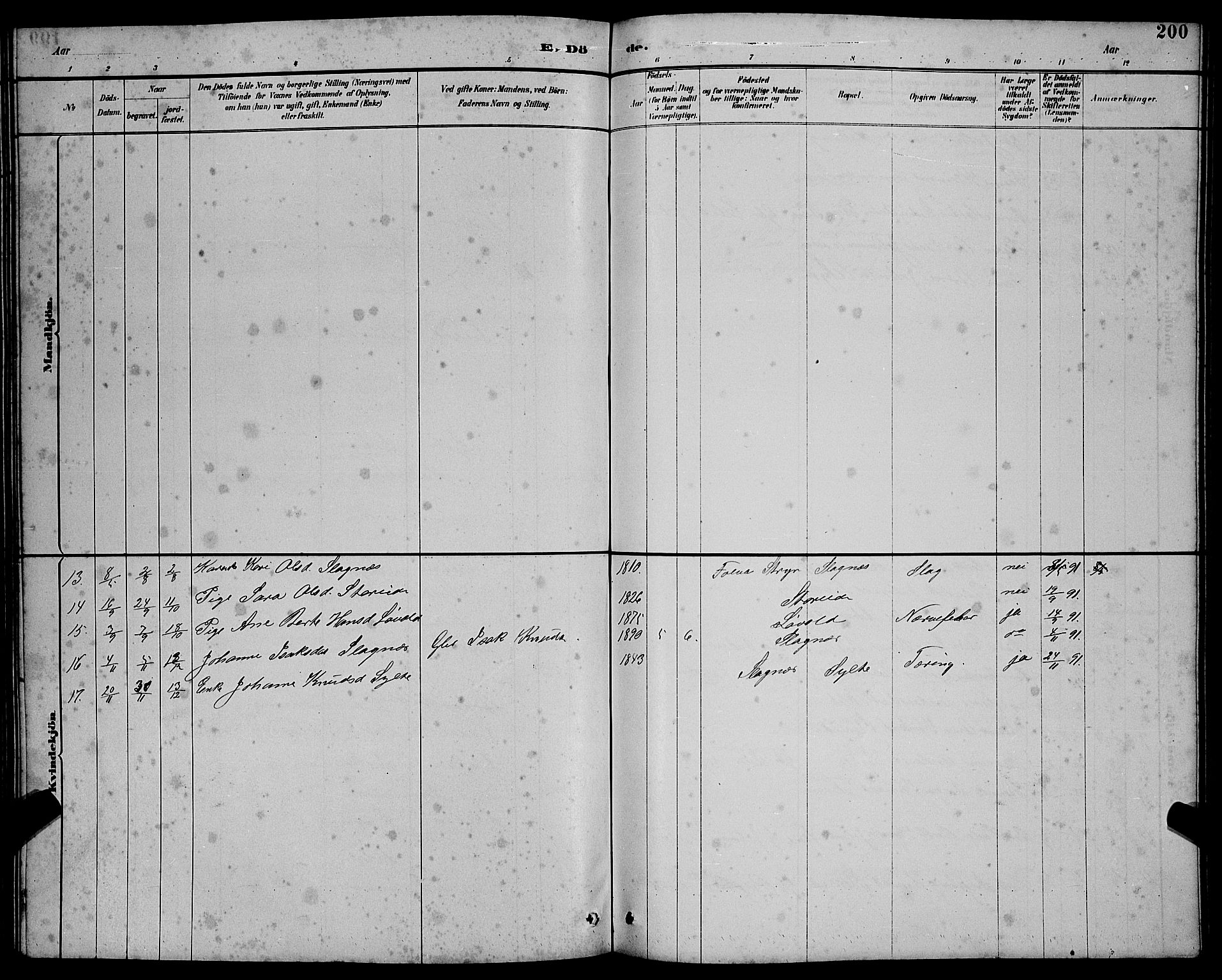 Ministerialprotokoller, klokkerbøker og fødselsregistre - Møre og Romsdal, AV/SAT-A-1454/501/L0017: Klokkerbok nr. 501C03, 1885-1901, s. 200