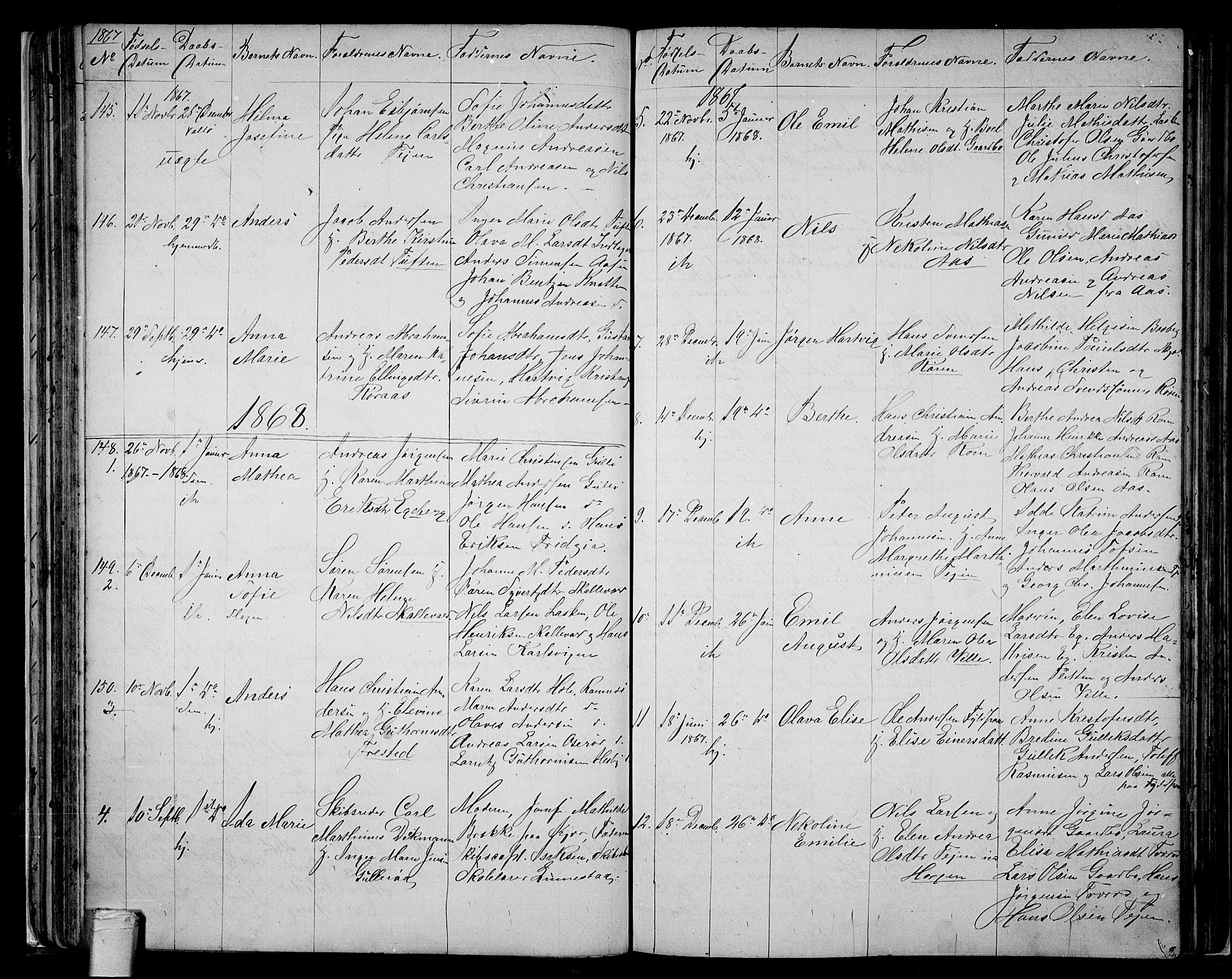 Sem kirkebøker, AV/SAKO-A-5/G/Ga/L0004: Klokkerbok nr. I 4, 1855-1877