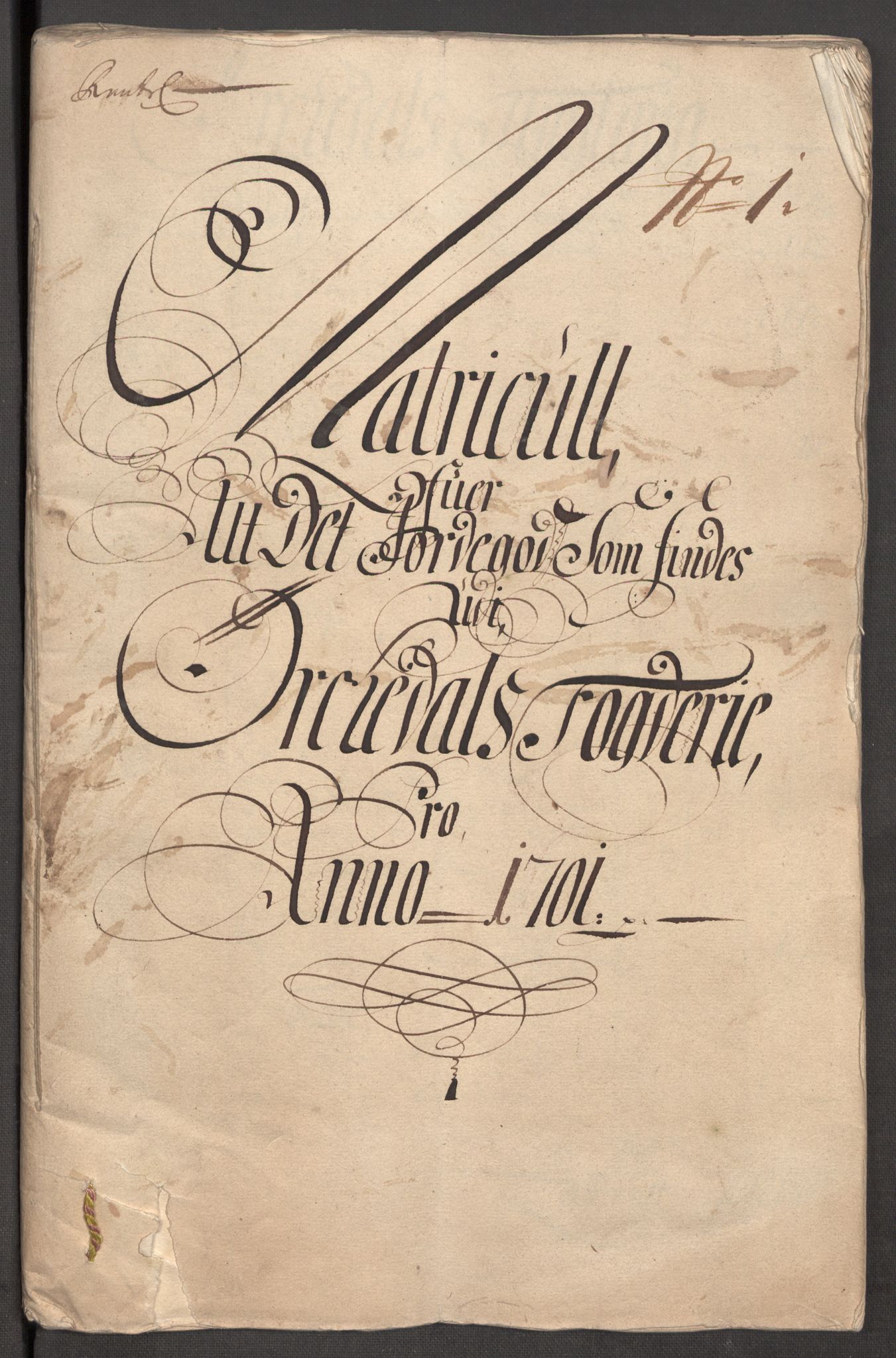 Rentekammeret inntil 1814, Reviderte regnskaper, Fogderegnskap, AV/RA-EA-4092/R60/L3951: Fogderegnskap Orkdal og Gauldal, 1701, s. 23