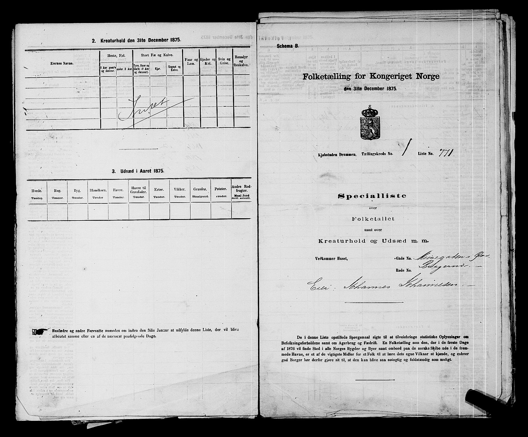 SAKO, Folketelling 1875 for 0602 Drammen kjøpstad, 1875, s. 134