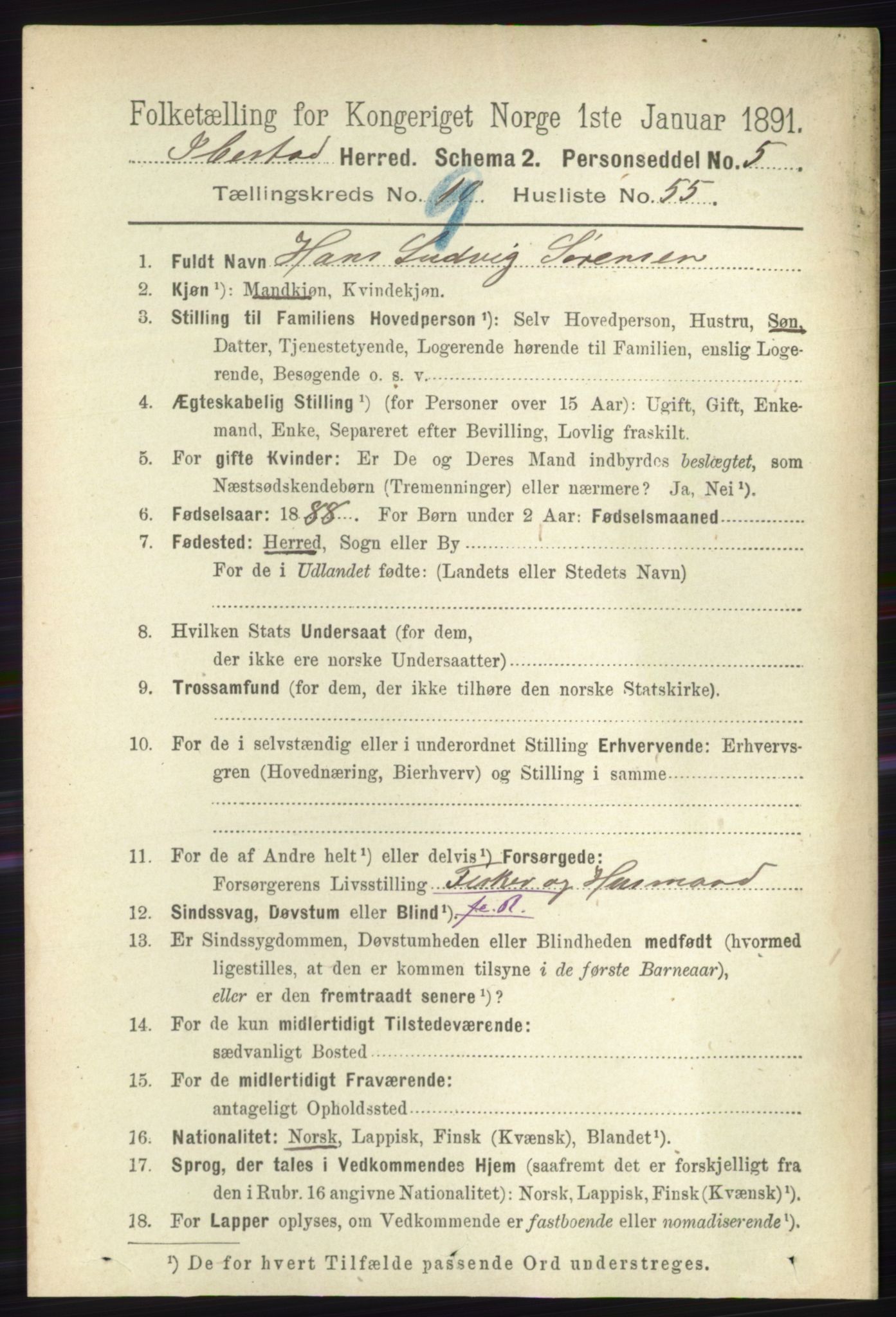 RA, Folketelling 1891 for 1917 Ibestad herred, 1891, s. 6319
