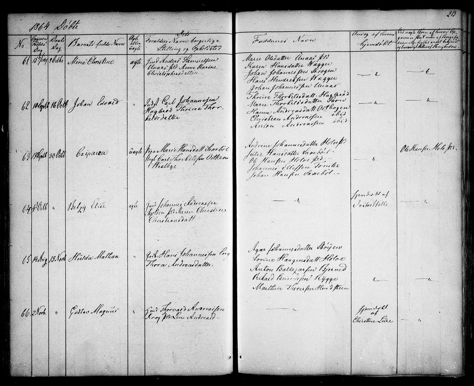 Hobøl prestekontor Kirkebøker, AV/SAO-A-2002/F/Fa/L0003: Ministerialbok nr. I 3, 1842-1864, s. 213