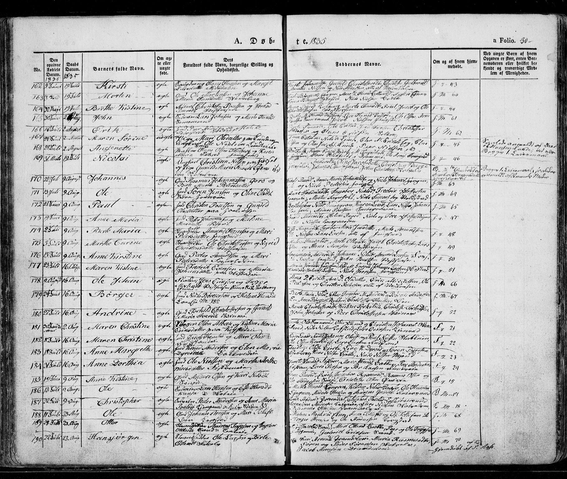 Eiker kirkebøker, AV/SAKO-A-4/G/Ga/L0002: Klokkerbok nr. I 2, 1832-1856, s. 30
