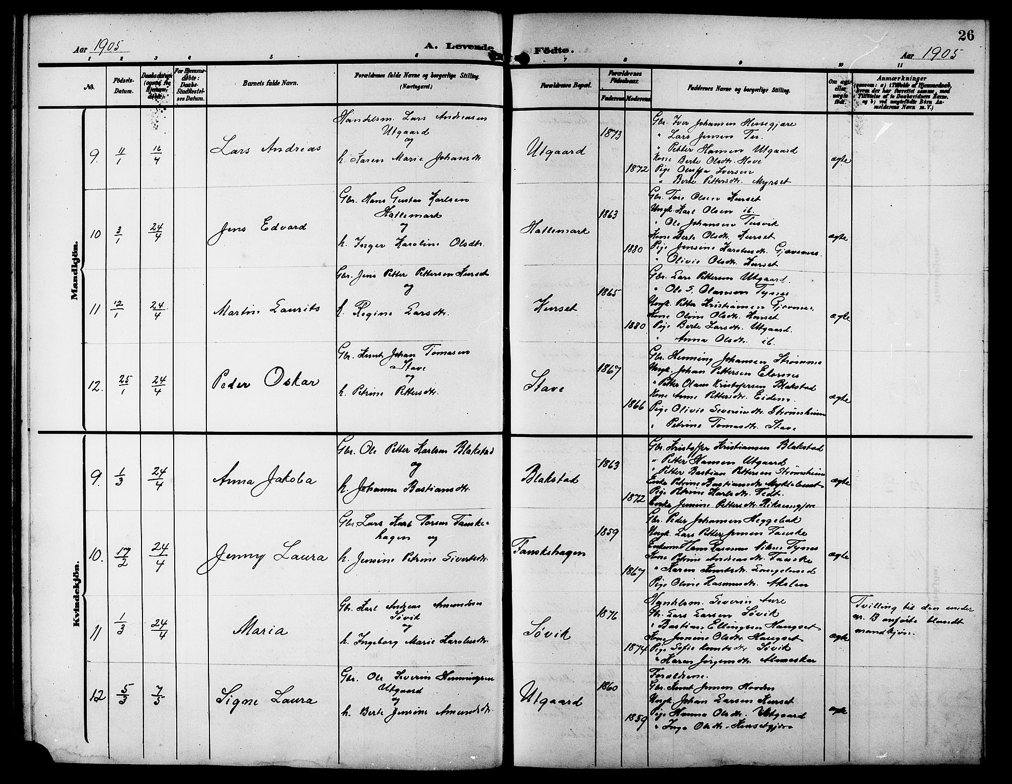 Ministerialprotokoller, klokkerbøker og fødselsregistre - Møre og Romsdal, AV/SAT-A-1454/523/L0341: Klokkerbok nr. 523C04, 1903-1916, s. 26