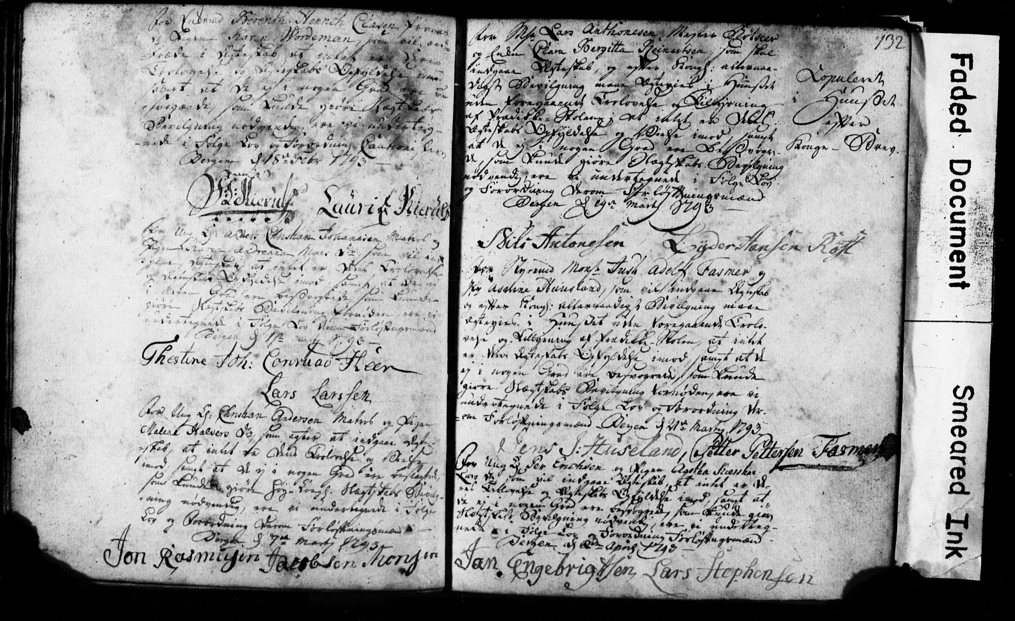 Korskirken sokneprestembete, SAB/A-76101: Forlovererklæringer nr. II.5.1, 1776-1816, s. 132