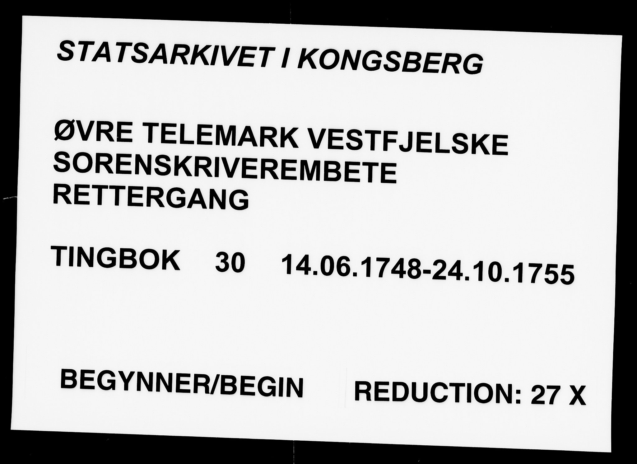 Vest-Telemark sorenskriveri, AV/SAKO-A-134/F/Fa/L0030: Tingbok, 1748-1755