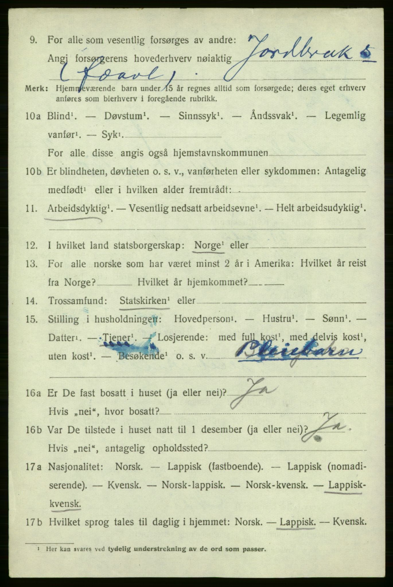SATØ, Folketelling 1920 for 2022 Lebesby herred, 1920, s. 1244