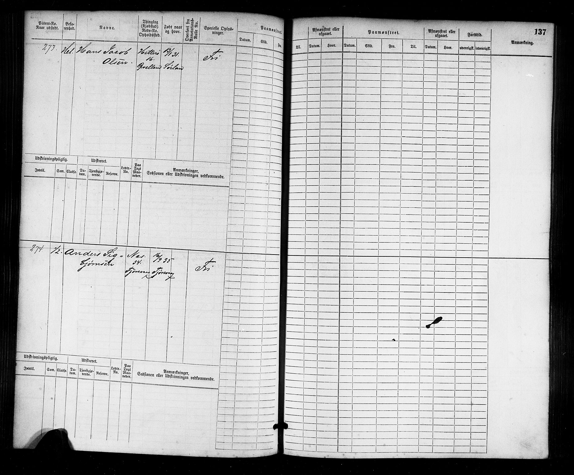 Flekkefjord mønstringskrets, AV/SAK-2031-0018/F/Fb/L0001: Hovedrulle nr 1-764, N-4, 1868-1900, s. 141