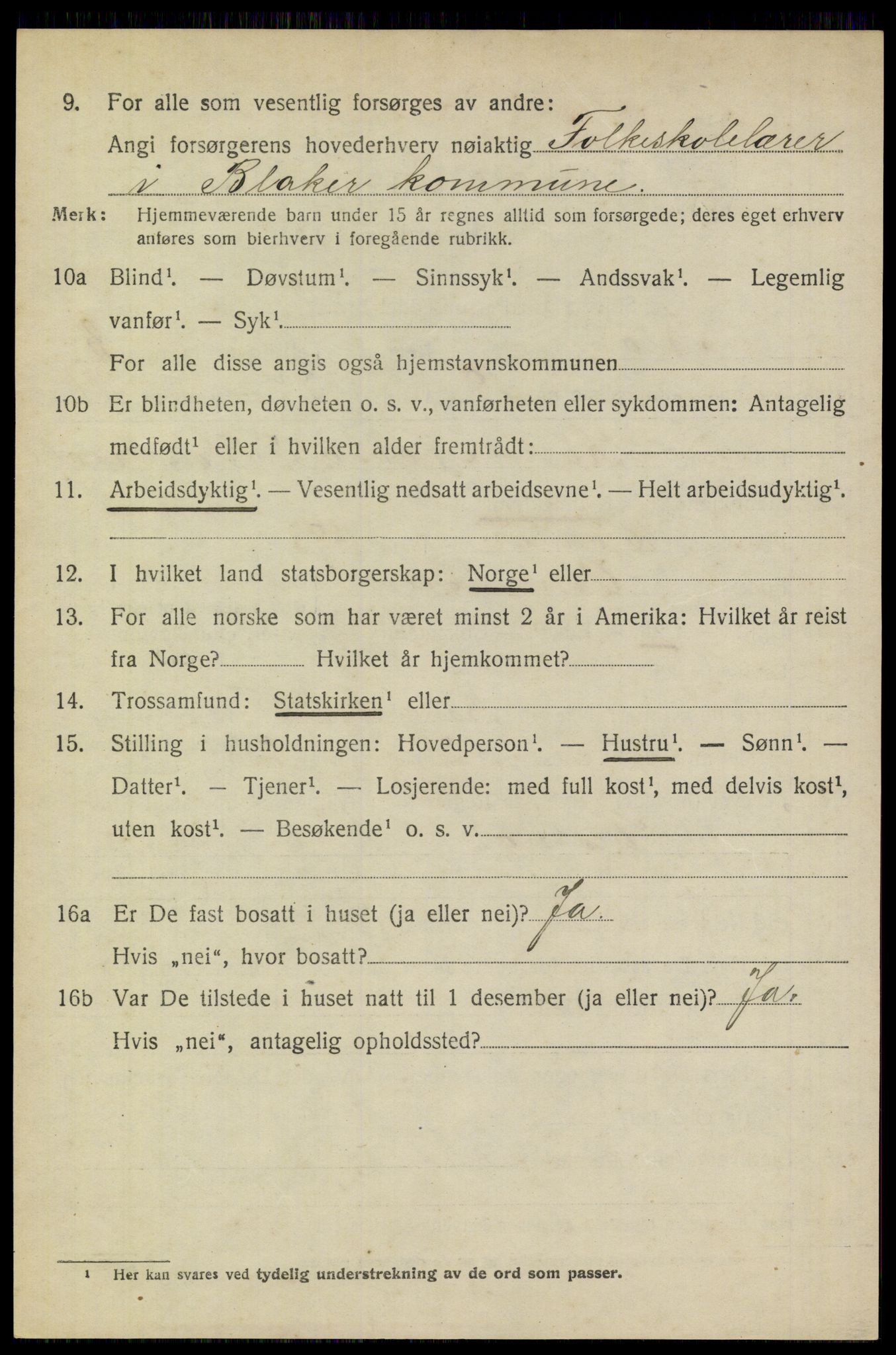 SAO, Folketelling 1920 for 0225 Blaker herred, 1920, s. 2476