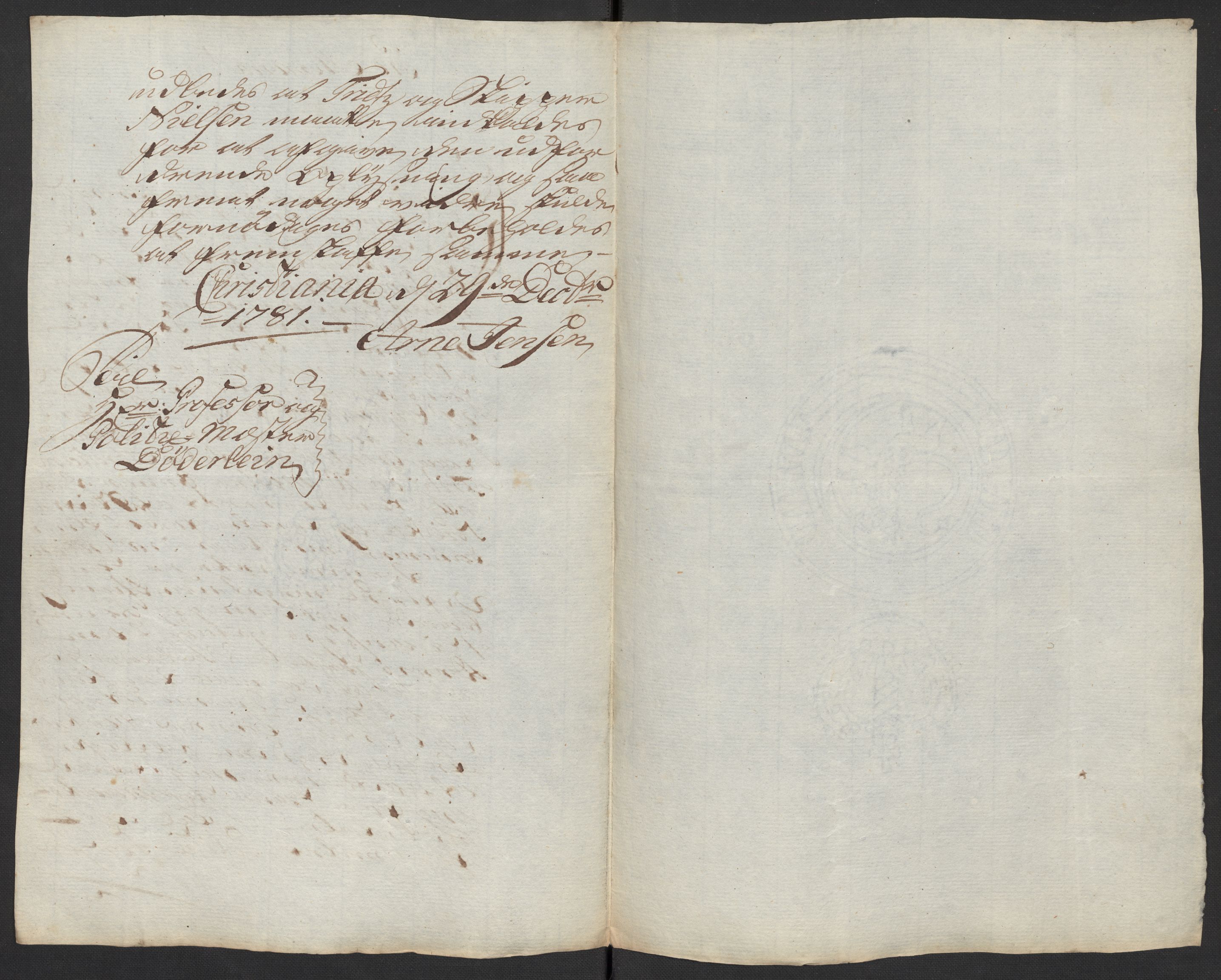 Oslo politidistrikt, AV/SAO-A-10085/D/Da/L0003: Innkomne brev, pro memoria m.v., 1781, s. 79