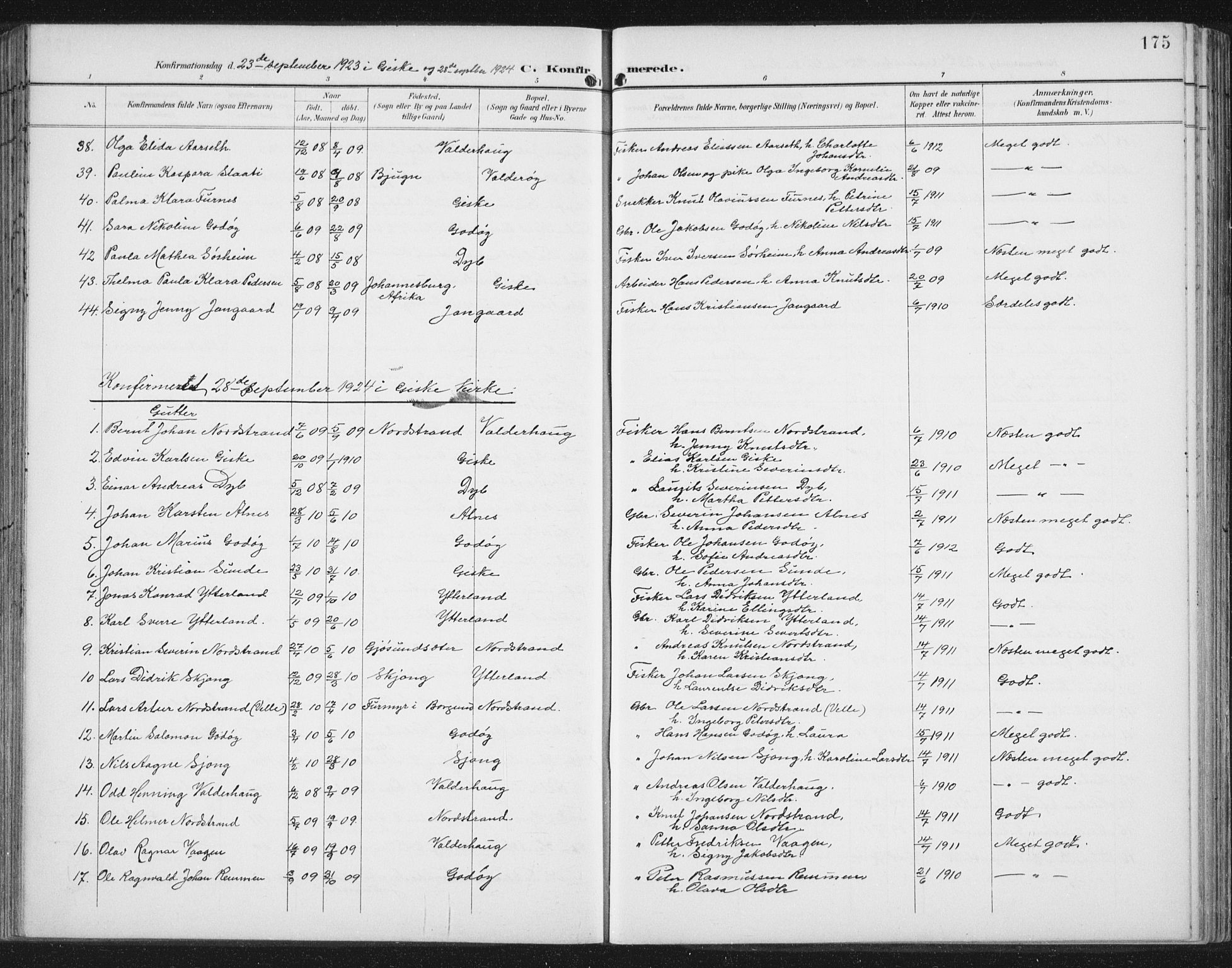 Ministerialprotokoller, klokkerbøker og fødselsregistre - Møre og Romsdal, SAT/A-1454/534/L0489: Klokkerbok nr. 534C01, 1899-1941, s. 175