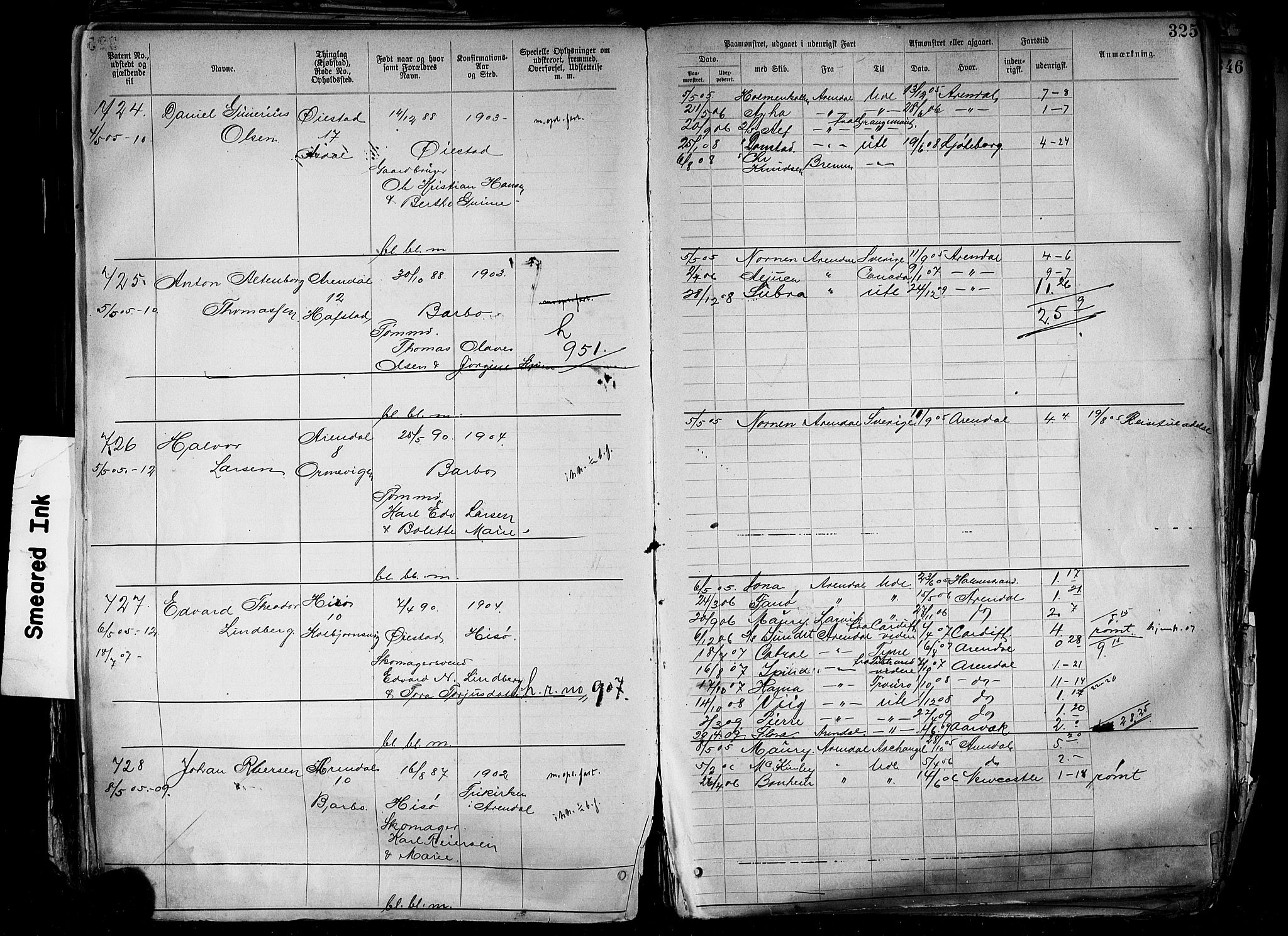 Arendal mønstringskrets, AV/SAK-2031-0012/F/Fa/L0004: Annotasjonsrulle nr 3828-4715 og nr 1-1296, S-4, 1892-1918, s. 336