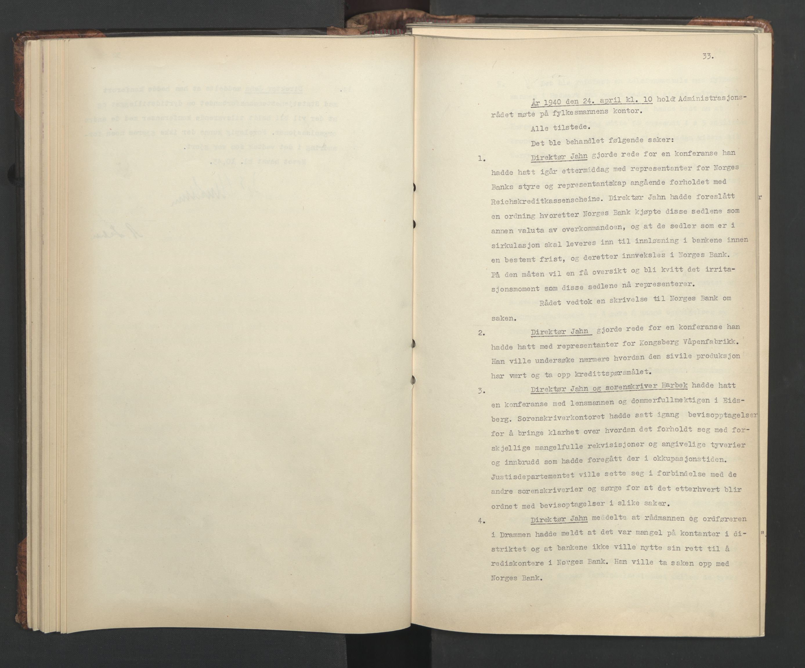 Administrasjonsrådet, AV/RA-S-1004/A/L0001: Møteprotokoll med tillegg 15/4-25/9, 1940, s. 33