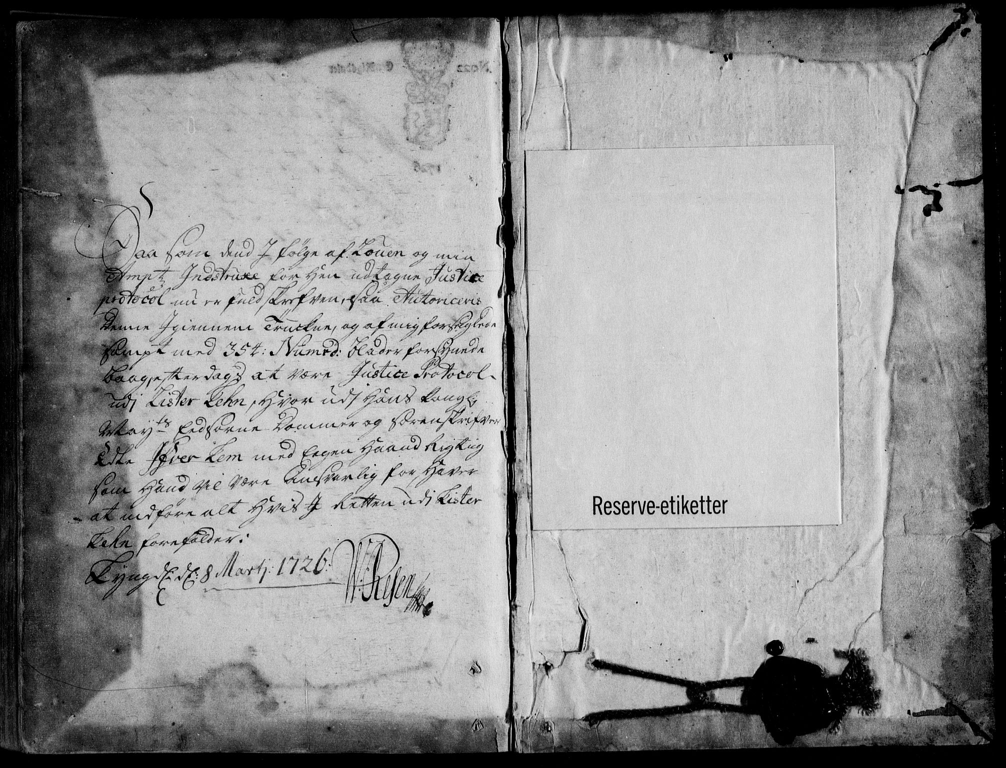 Lister sorenskriveri, SAK/1221-0003/F/Fa/L0048: Tingbok nr 48, 1726-1727