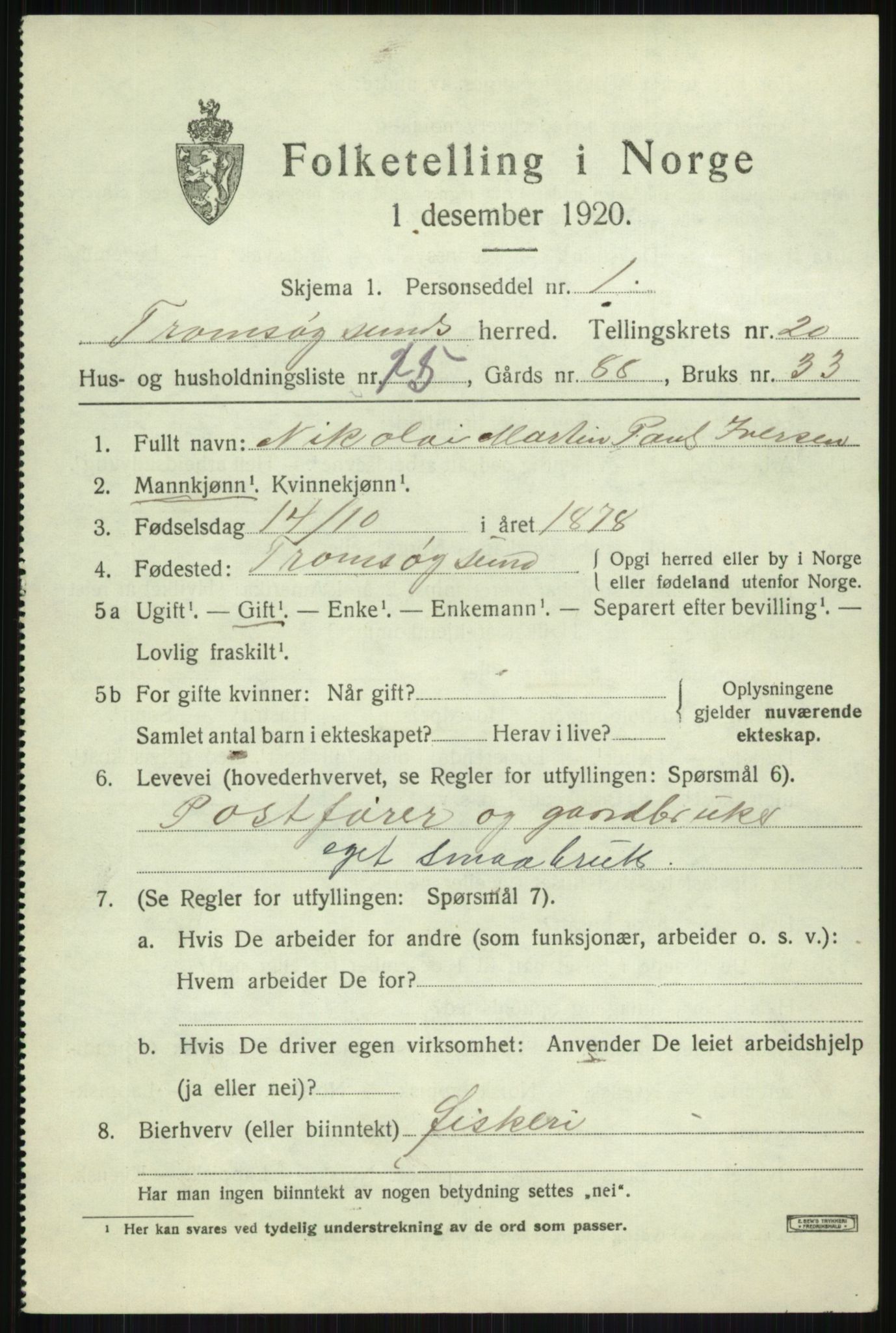 SATØ, Folketelling 1920 for 1934 Tromsøysund herred, 1920, s. 10774