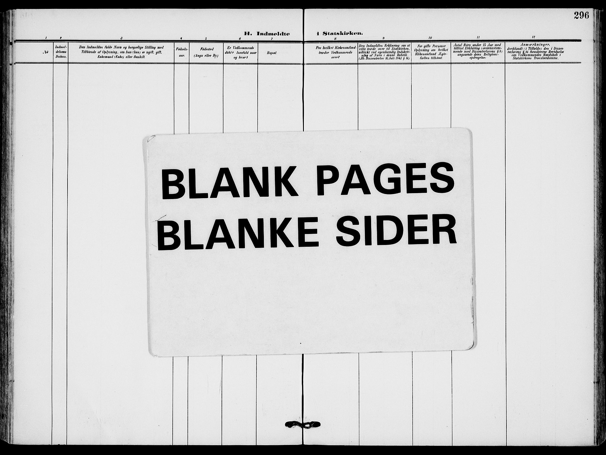 Sandefjord kirkebøker, AV/SAKO-A-315/F/Fa/L0005: Ministerialbok nr. 5, 1906-1915, s. 296