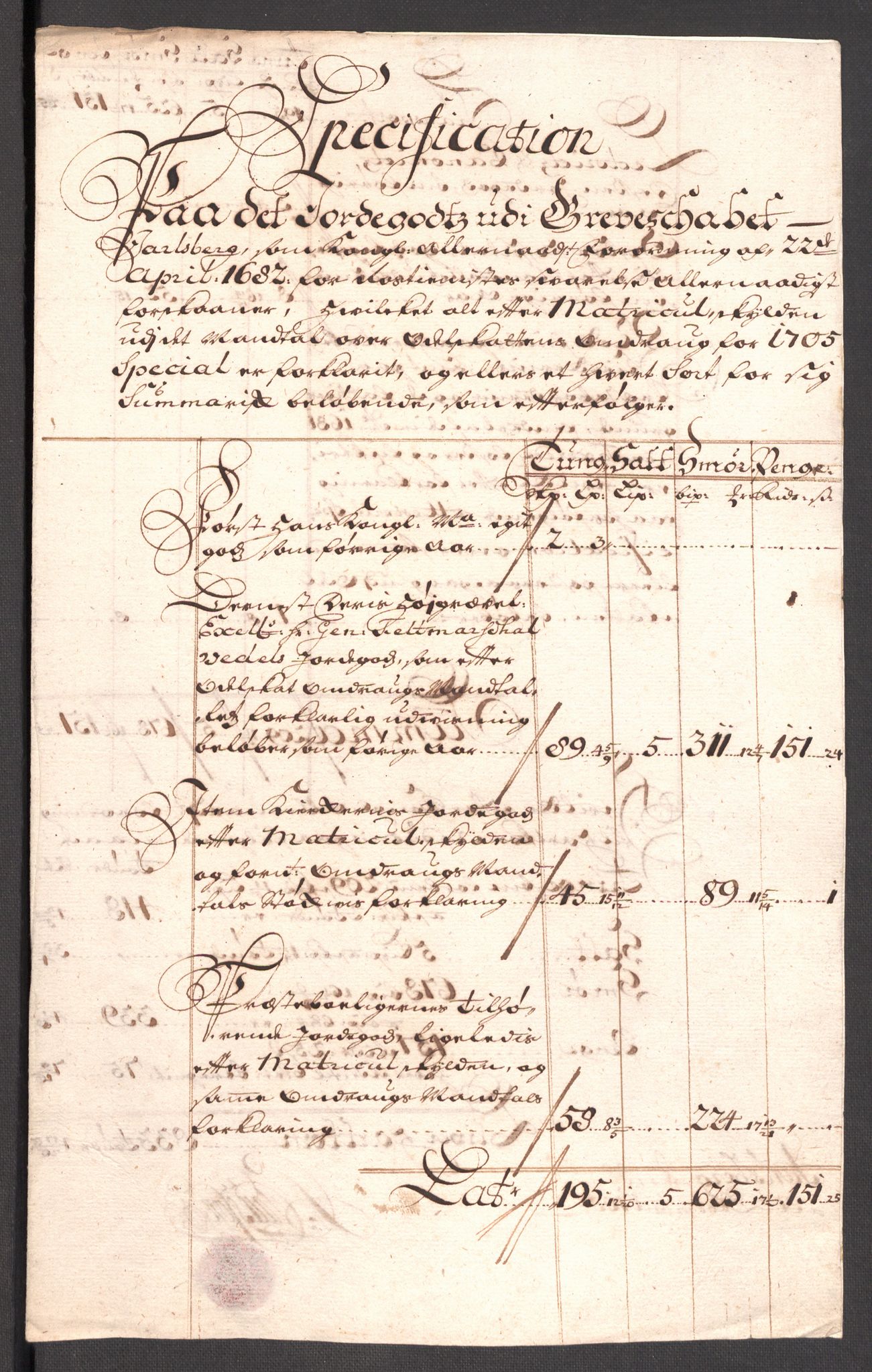 Rentekammeret inntil 1814, Reviderte regnskaper, Fogderegnskap, RA/EA-4092/R32/L1871: Fogderegnskap Jarlsberg grevskap, 1703-1705, s. 519
