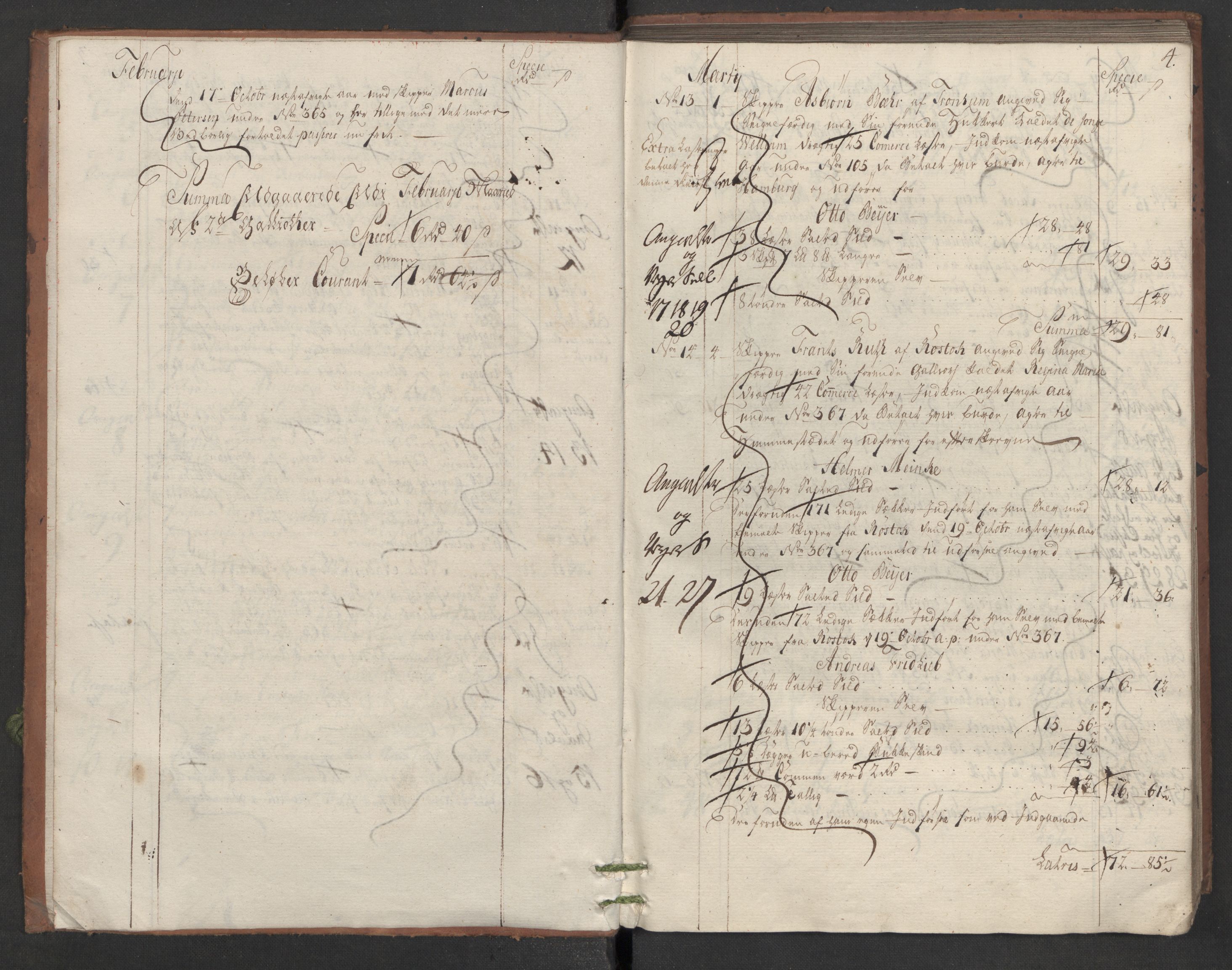 Generaltollkammeret, tollregnskaper, AV/RA-EA-5490/R33/L0040/0001: Tollregnskaper Trondheim A / Utgående hovedtollbok, 1754