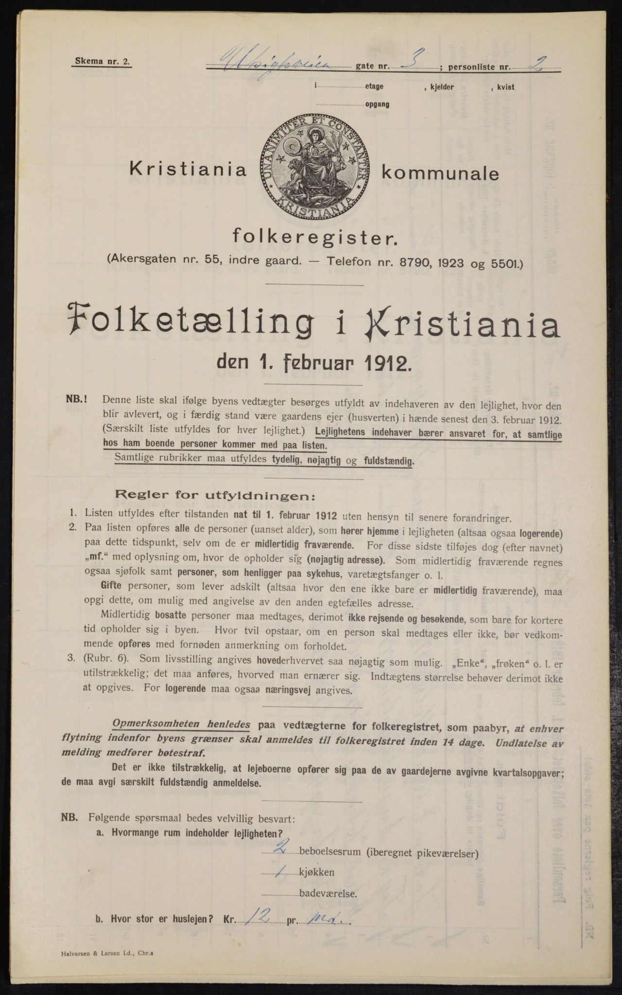 OBA, Kommunal folketelling 1.2.1912 for Kristiania, 1912, s. 121338