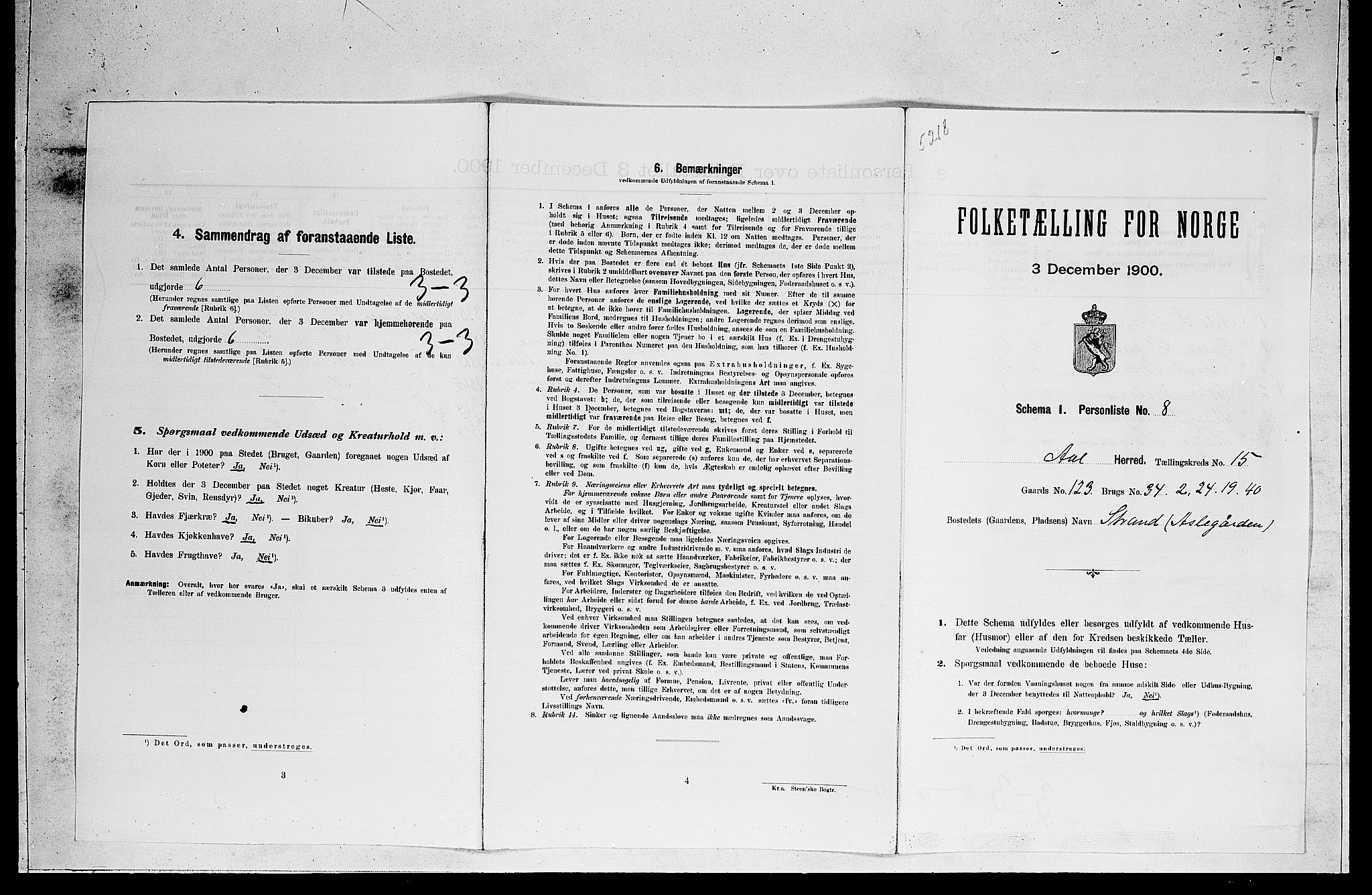 RA, Folketelling 1900 for 0619 Ål herred, 1900, s. 1179