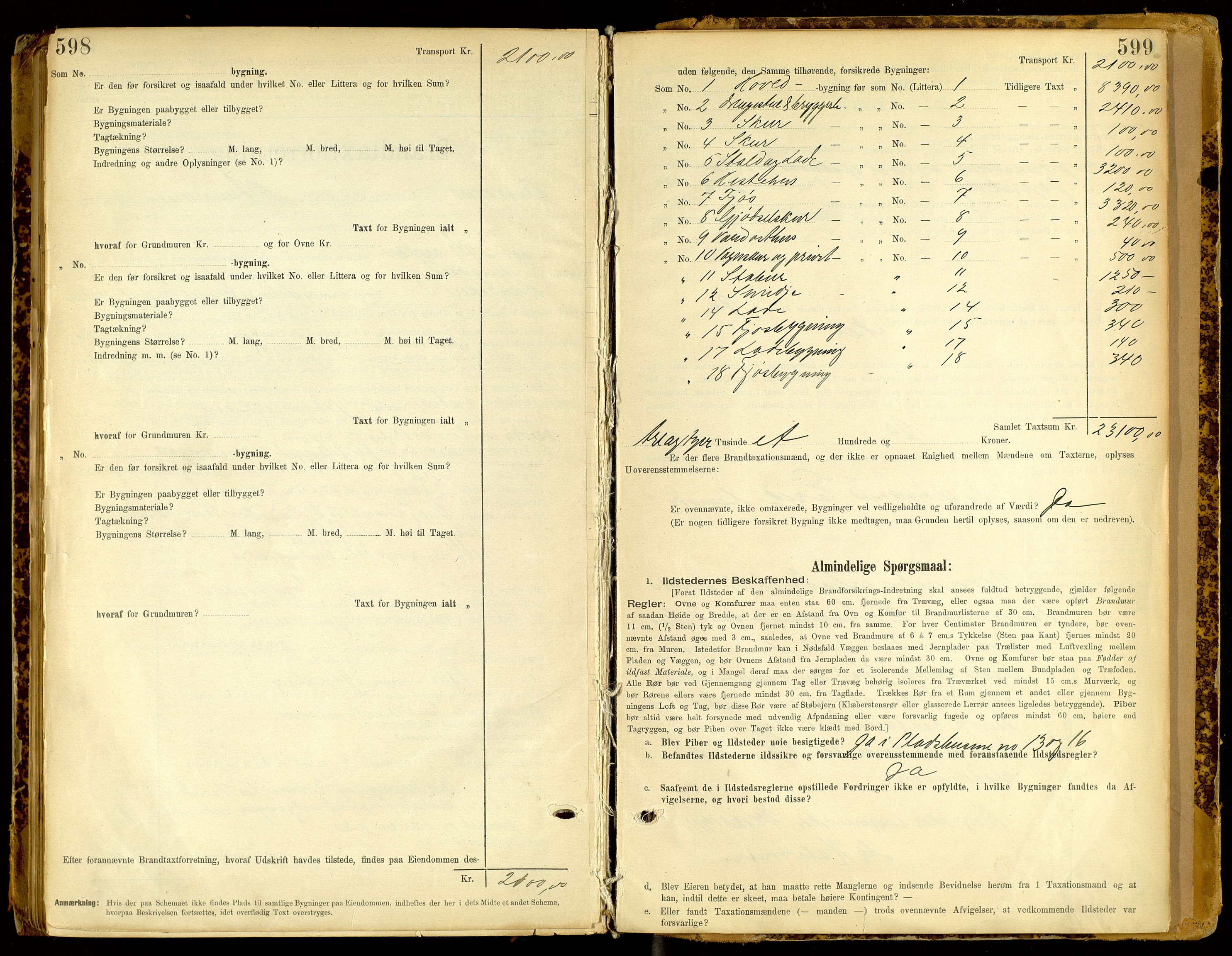 Norges Brannkasse, Ringsaker, AV/SAH-NBRANR-003/F/L0008: Branntakstprotokoll, 1894-1905, s. 598-599