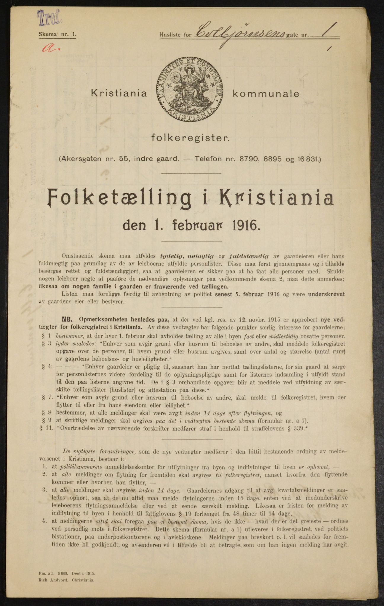 OBA, Kommunal folketelling 1.2.1916 for Kristiania, 1916, s. 12939