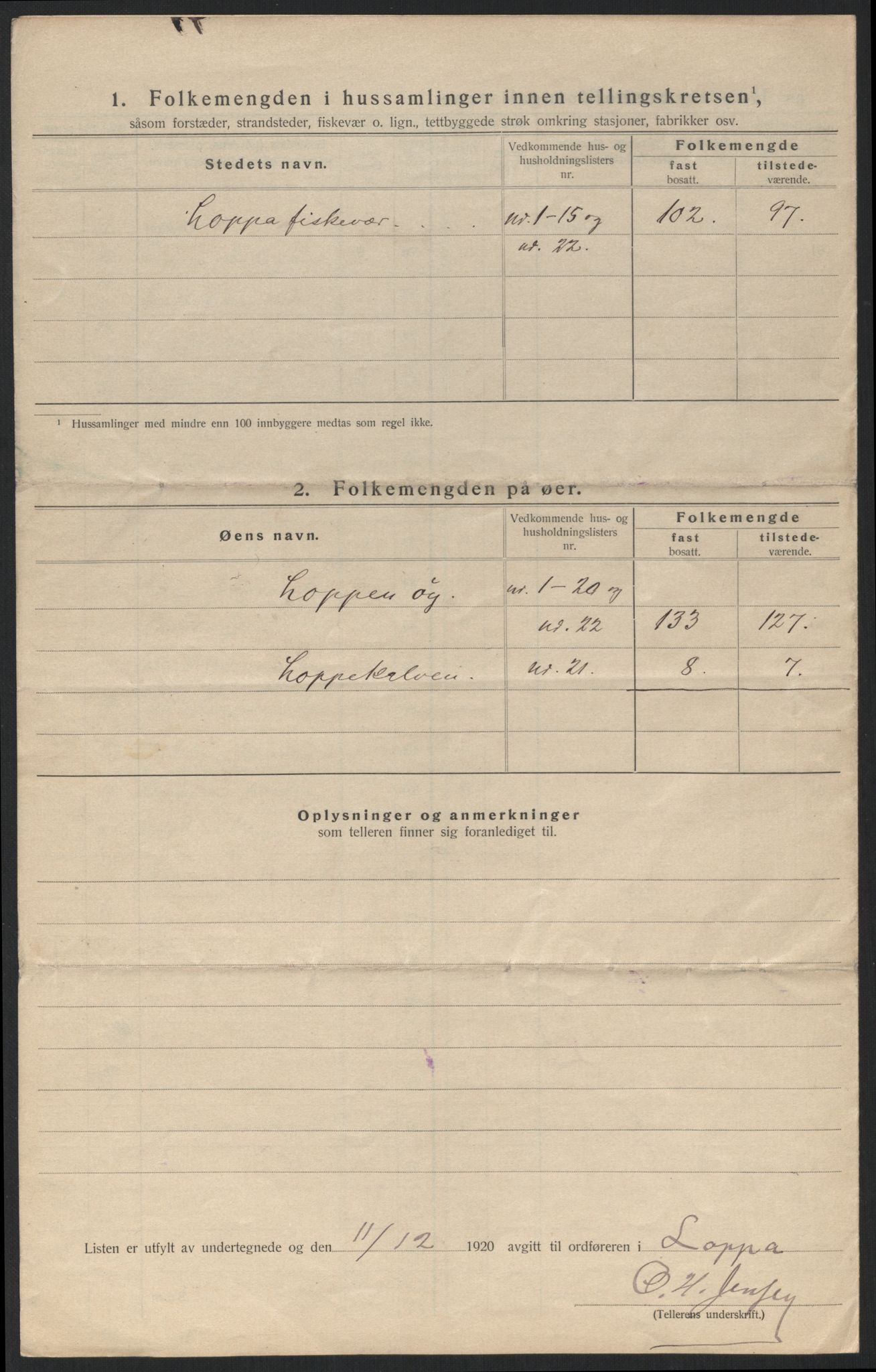 SATØ, Folketelling 1920 for 2014 Loppa herred, 1920, s. 14