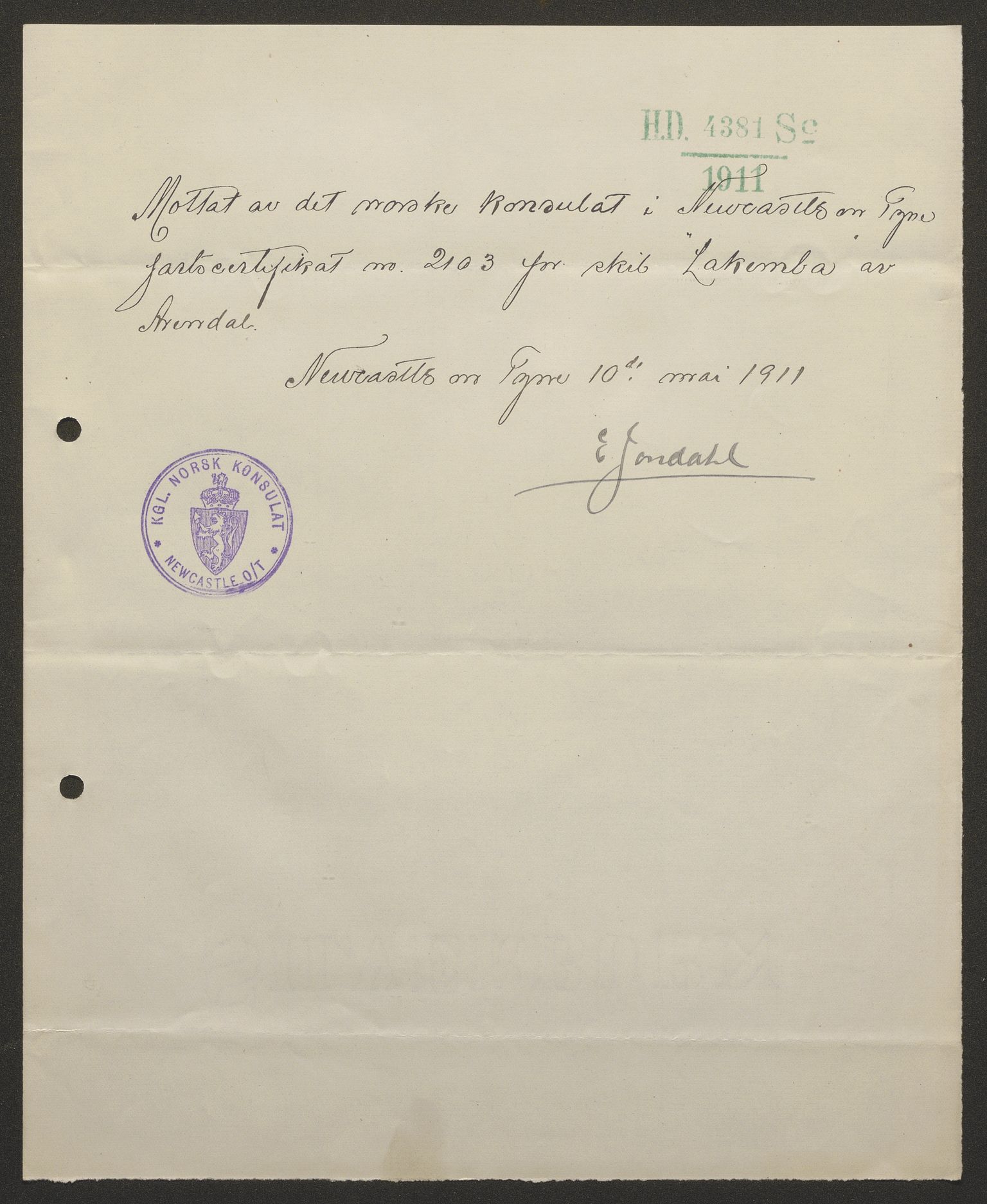 Sjøfartsdirektoratet med forløpere, skipsmapper slettede skip, AV/RA-S-4998/F/Fa/L0638: --, 1866-1933, s. 25