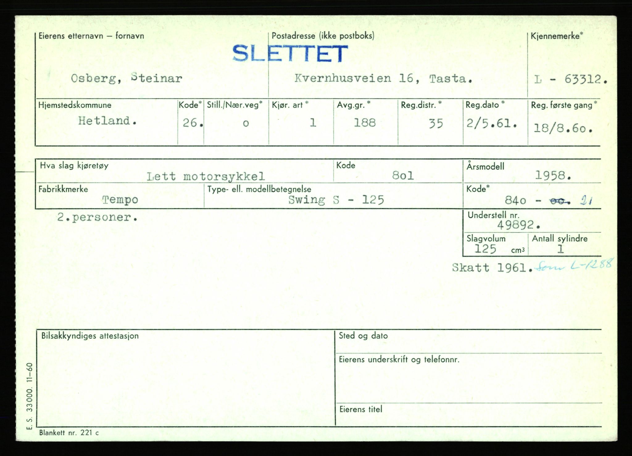 Stavanger trafikkstasjon, SAST/A-101942/0/F/L0063: L-62700 - L-63799, 1930-1971, s. 1651